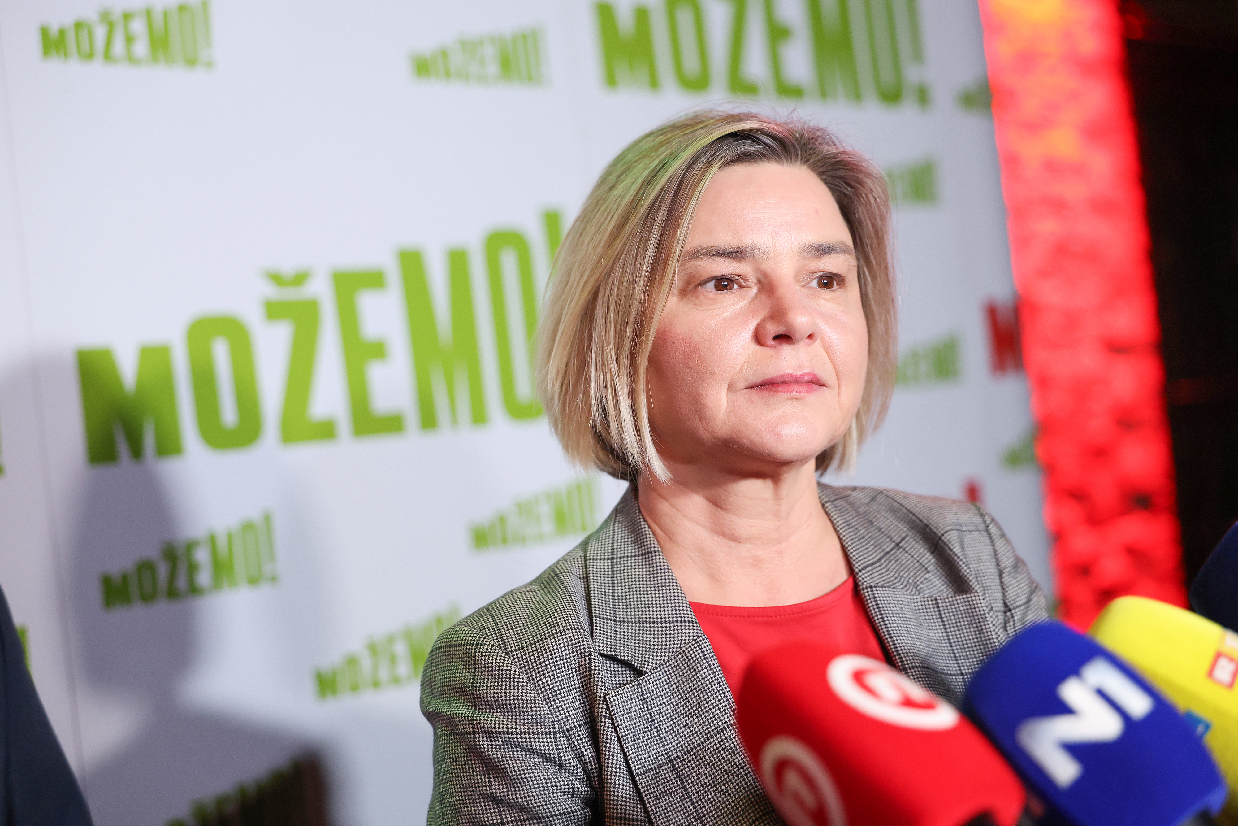 Izbori koordinatora/ica i clanova/ica Vijeca Lokalne grupe Mozemo!Sandra Bencic I Tomislav Tomasevic obratili su se prigodnim govorom prije pocetka glasanja Photo: Emica Elvedji / PIXSELL/PIXSELL