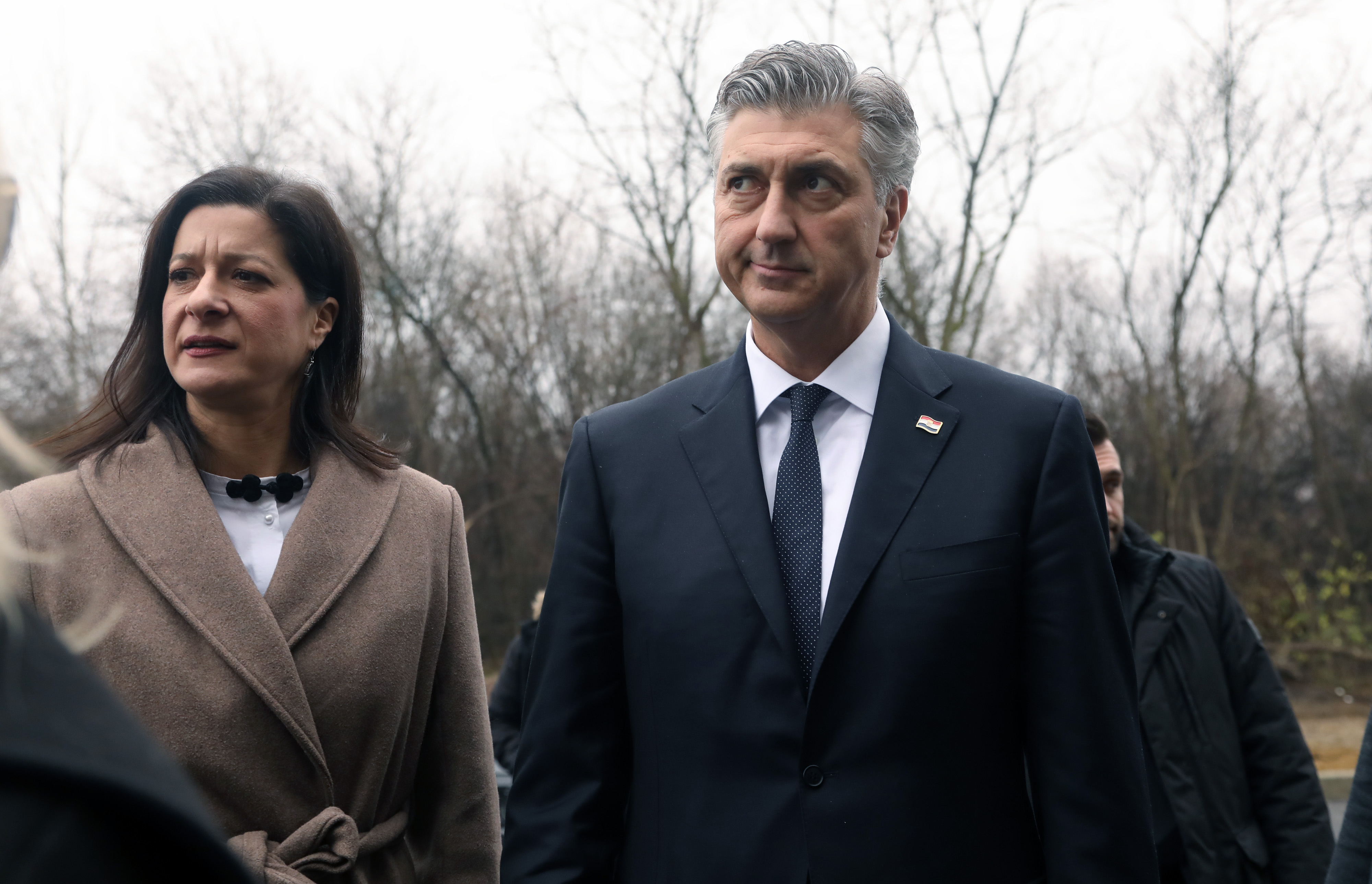 Plenkovic u obilasku gradilista osam stambenih zgrada u Petrinji.  Photo: Edina Zuko/PIXSELL