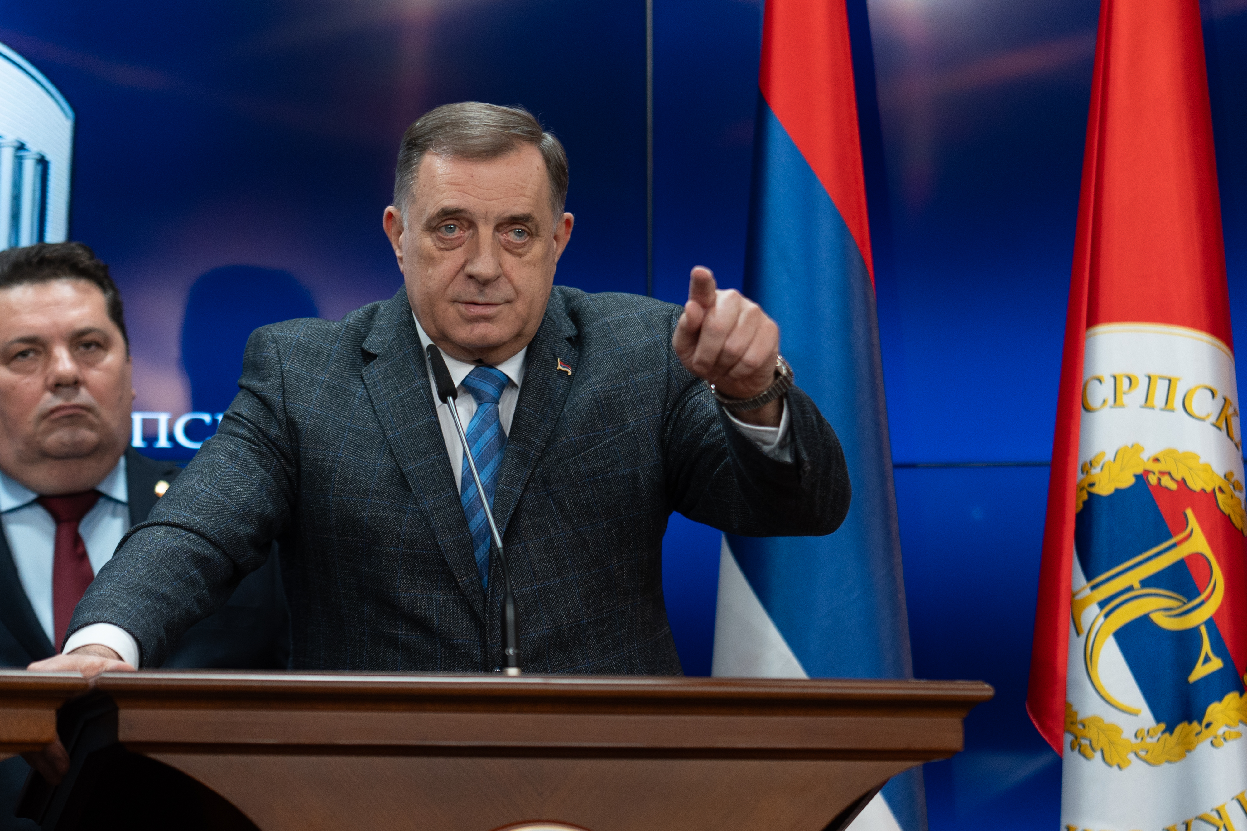 Banja Luka: Konferencija za medija Milorada Dodika i Andrije Mandića nakon zajedničkog sastanka