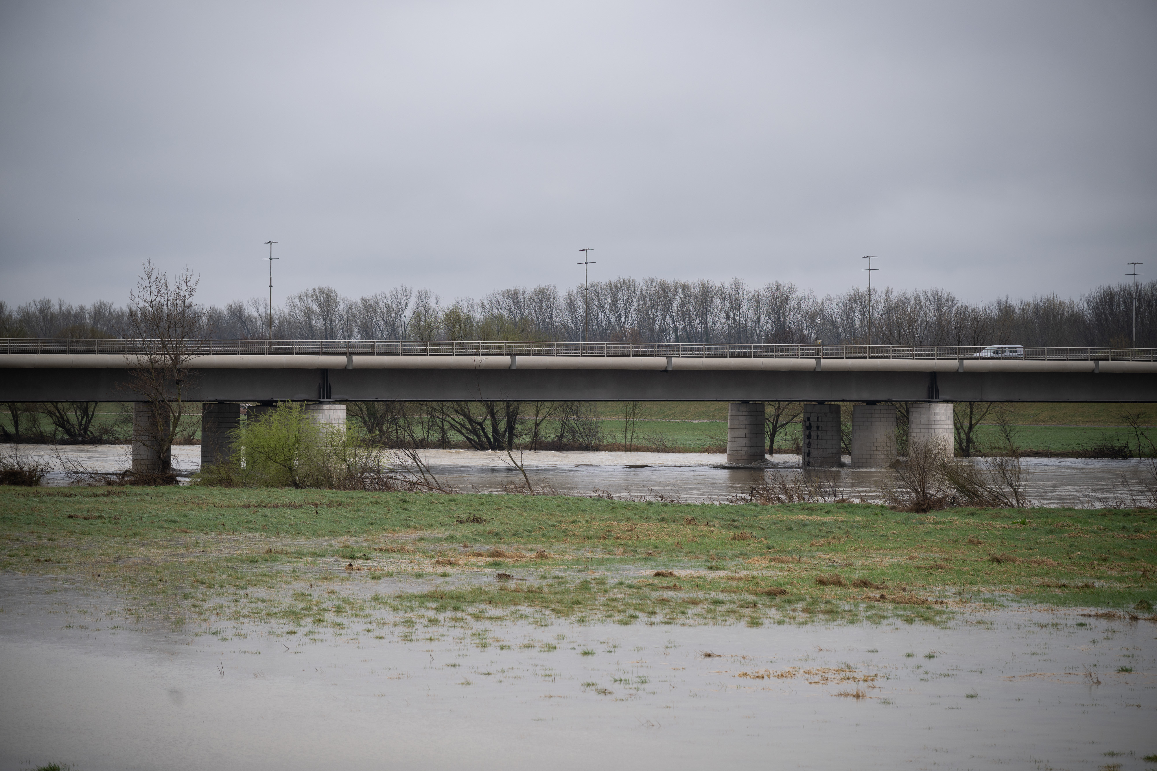 Zagreb: Visok vodostaj rijeke Save kod Jankomirskog mosta