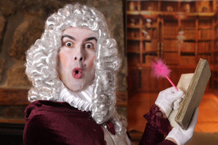 perika, maska, iznenađenje, Surprised,Man,Taking,Notes,With,Baroque,Style