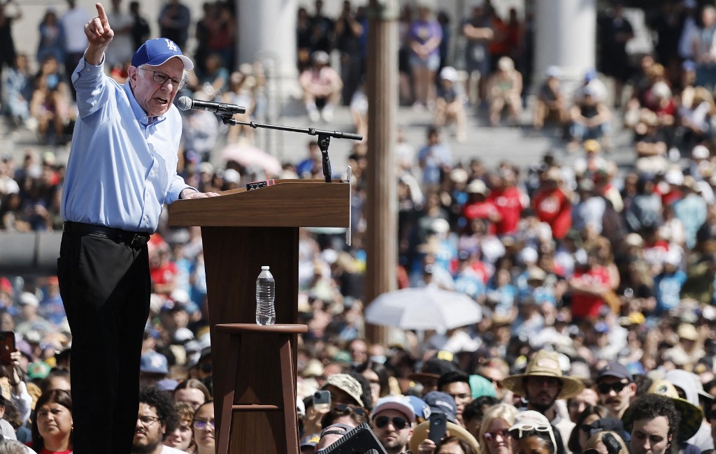 Bernie Sanders And Alexandria Ocasio-Cortez Hold "Fighting Oligarchy" Rally In L.A.