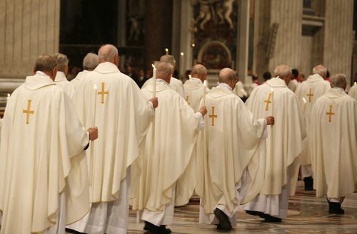 Procession in St. Peter's Basilica, Vatican, Rome, Lazio, Italy, Europe