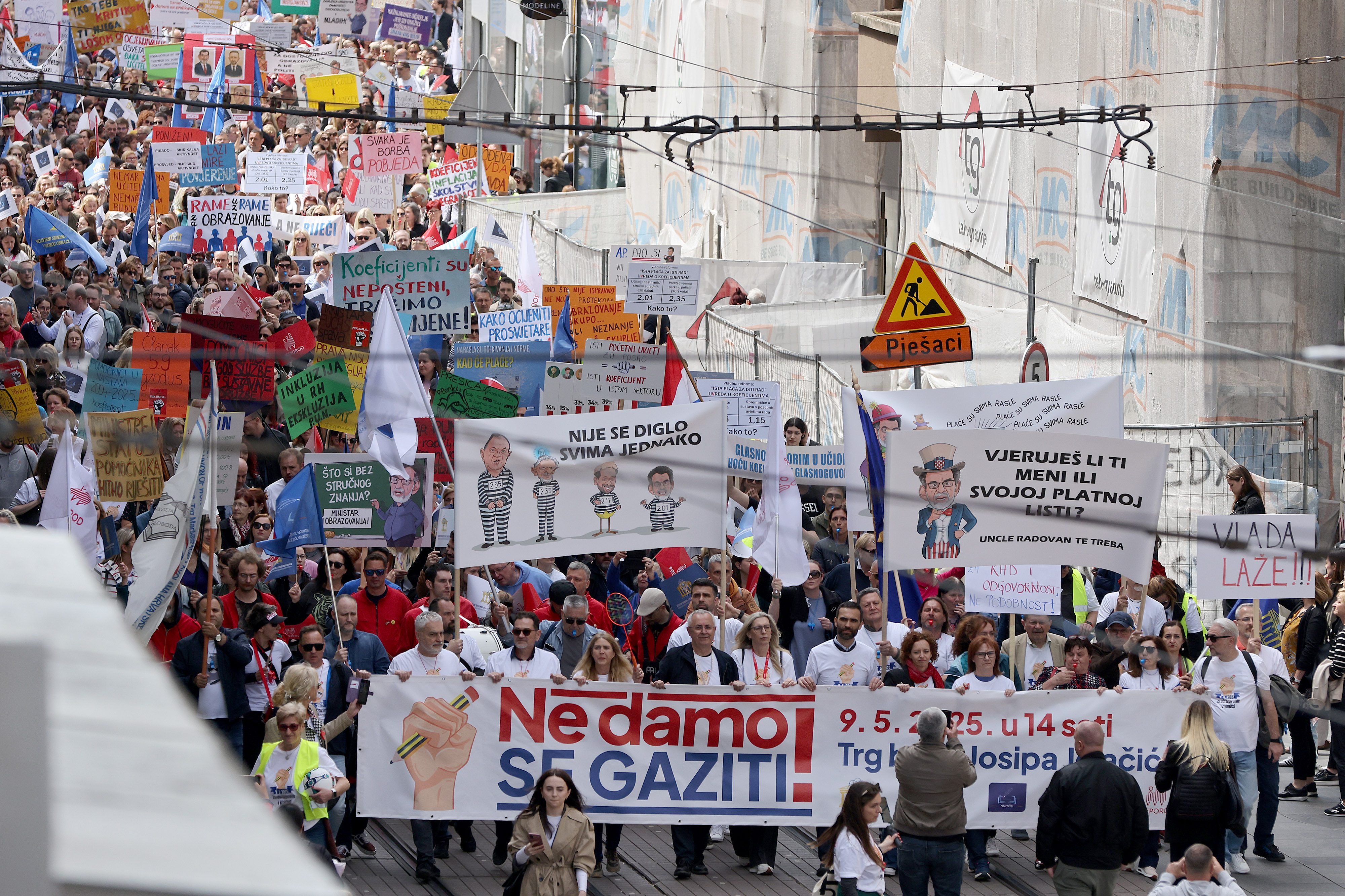 09.05.2025., Zagreb - Veliki prosvjed obrazovnih sindikata