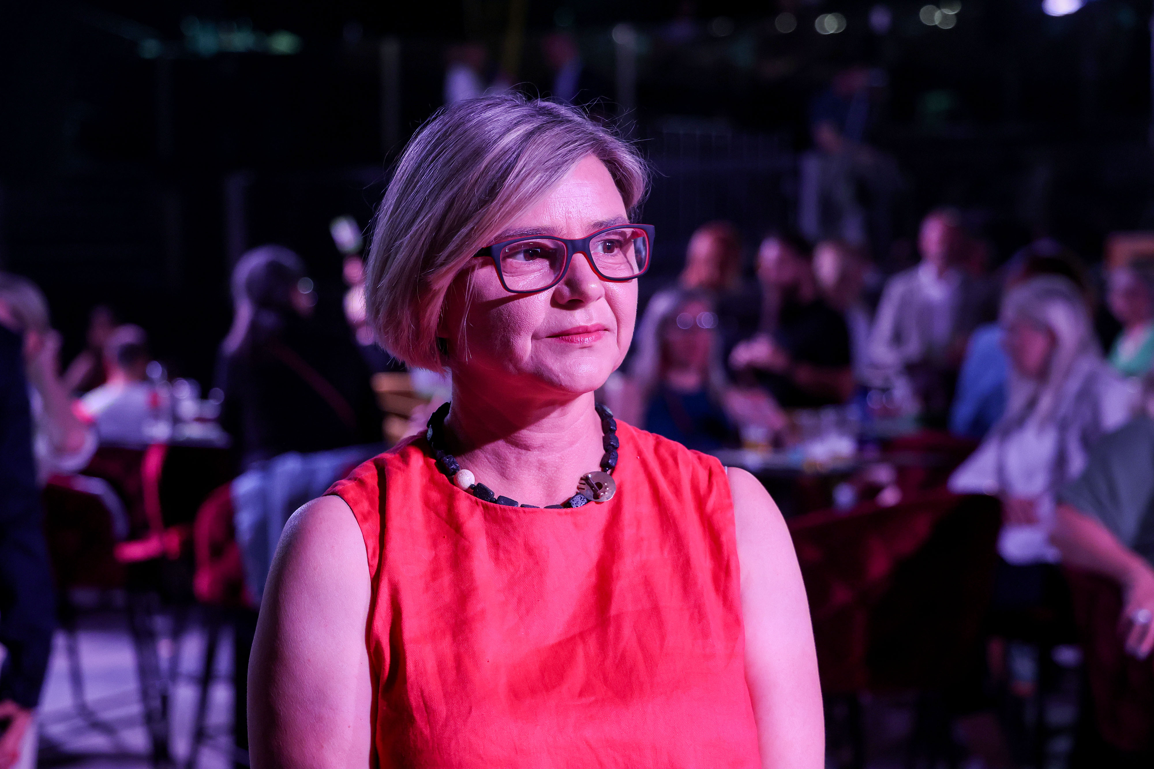 Sandra Benčić tijekom dočeka rezultata u drugom krugu lokalnih izbora