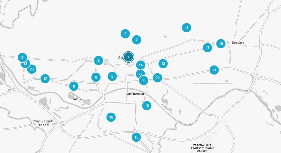 Grad Zagreb, mapa regulacije radova