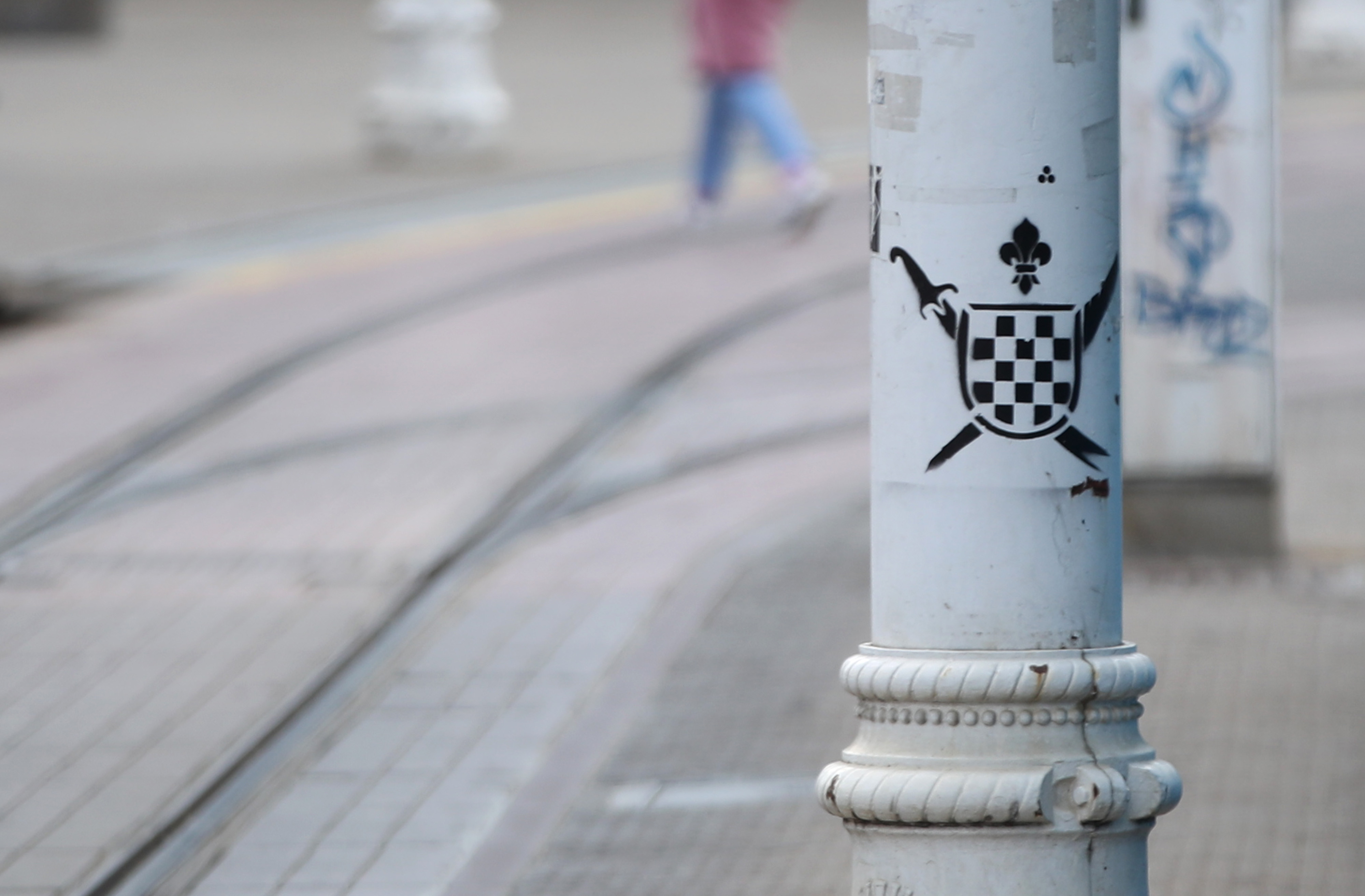 Grafit hrvatskog grba s prvim bijelim poljem, Zagreb