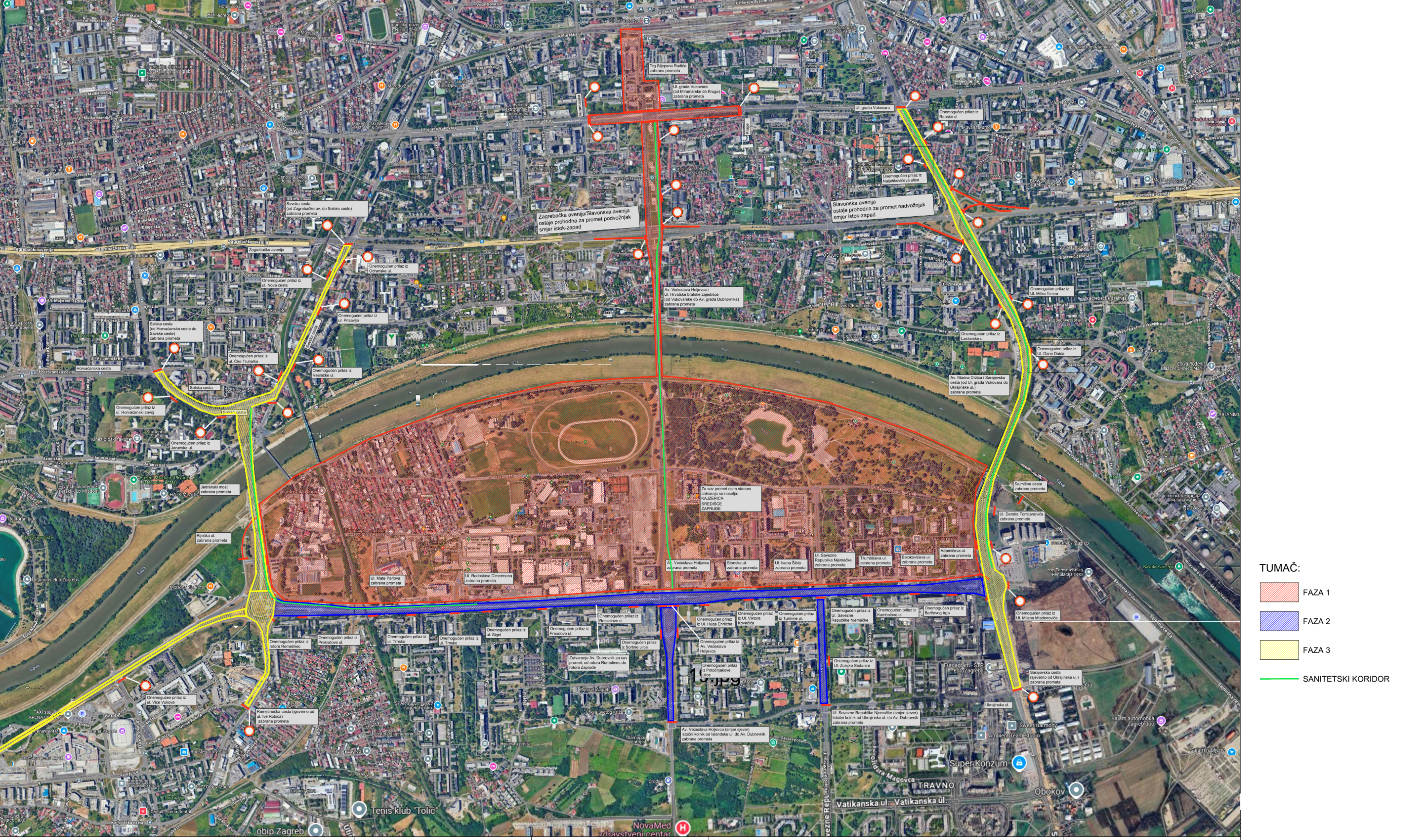karta zagreb thompson promet GRAD ZAGREB