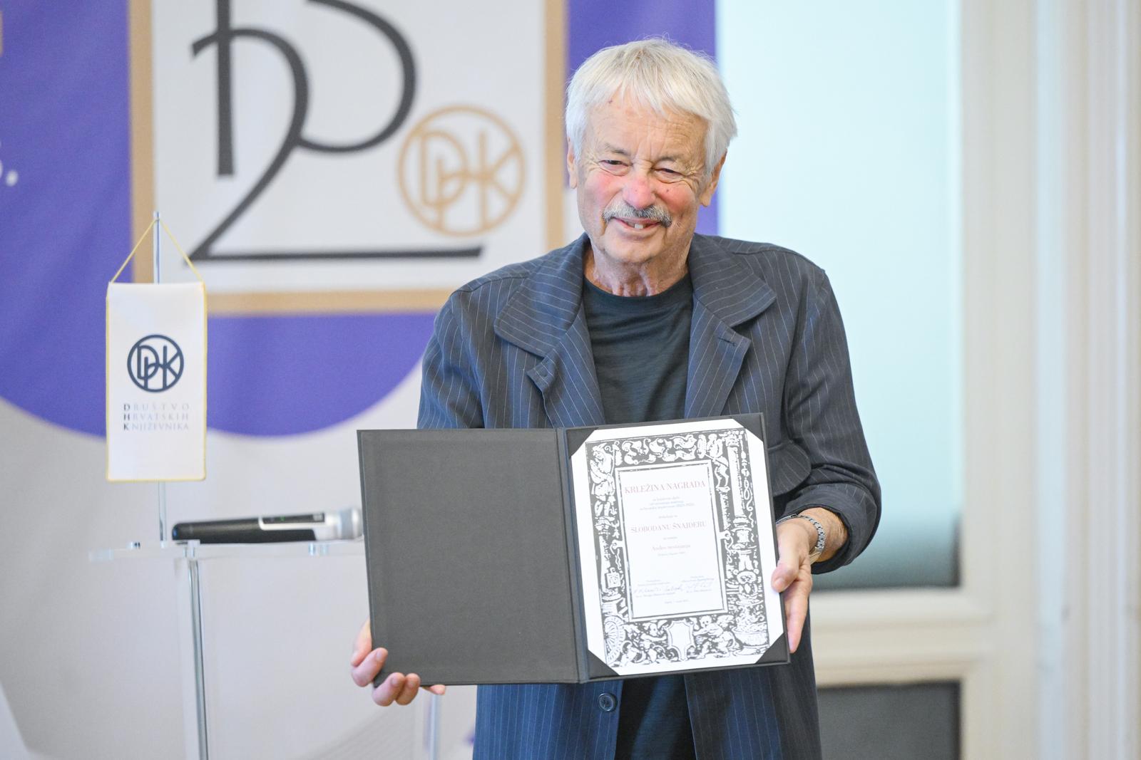 PXL_ Slobodan Šnajder_Svečana dodjela Krležine nagrade i povelje u Društvu hrvatskih književnika