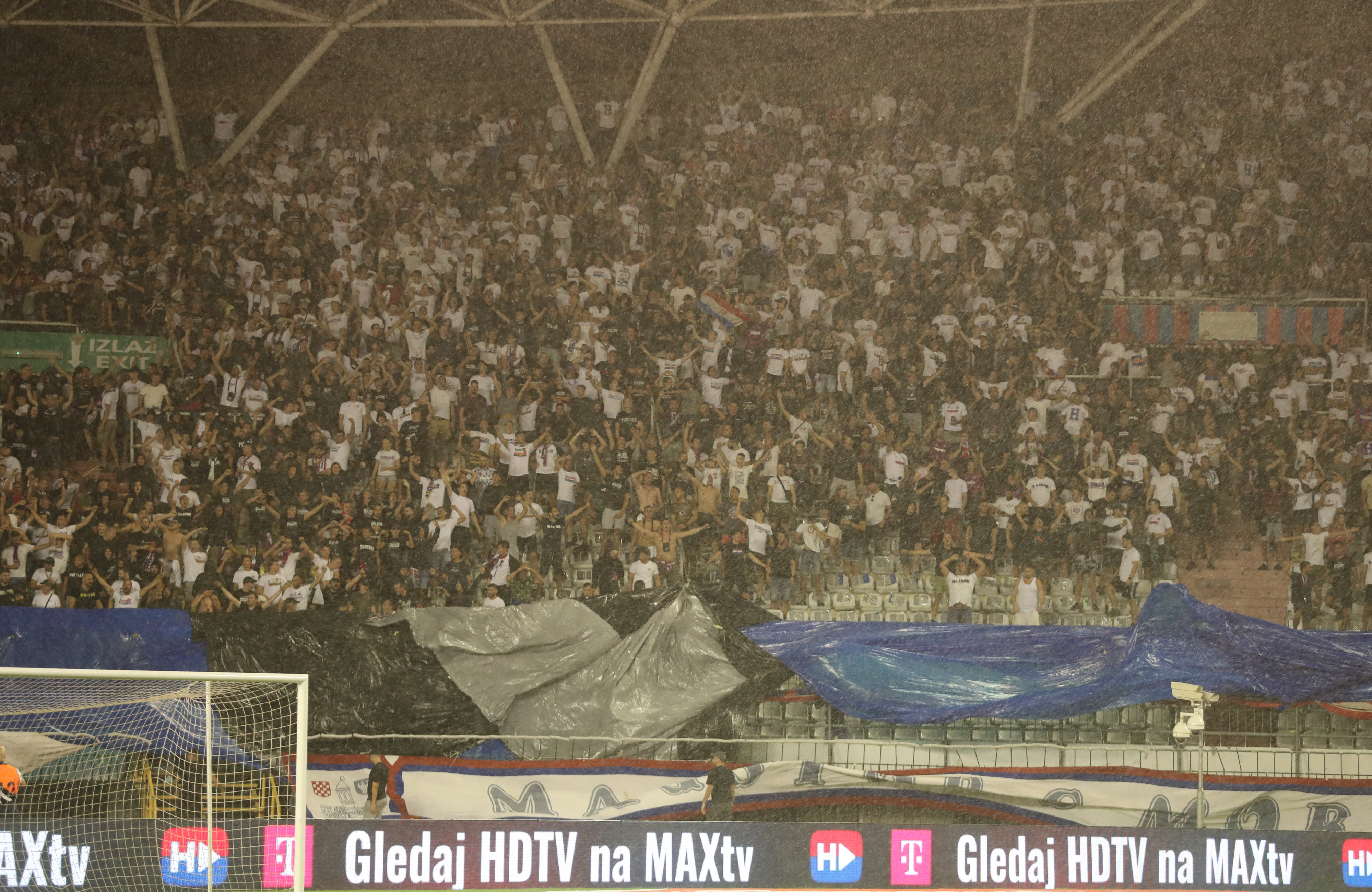 03.08.2025.,Split - SuperSport HNL.01.kolo. HNK Hajduk-NK Istra 1961. Zbog obilne kise neizvjesno vrijeme pocetka utakmice.
