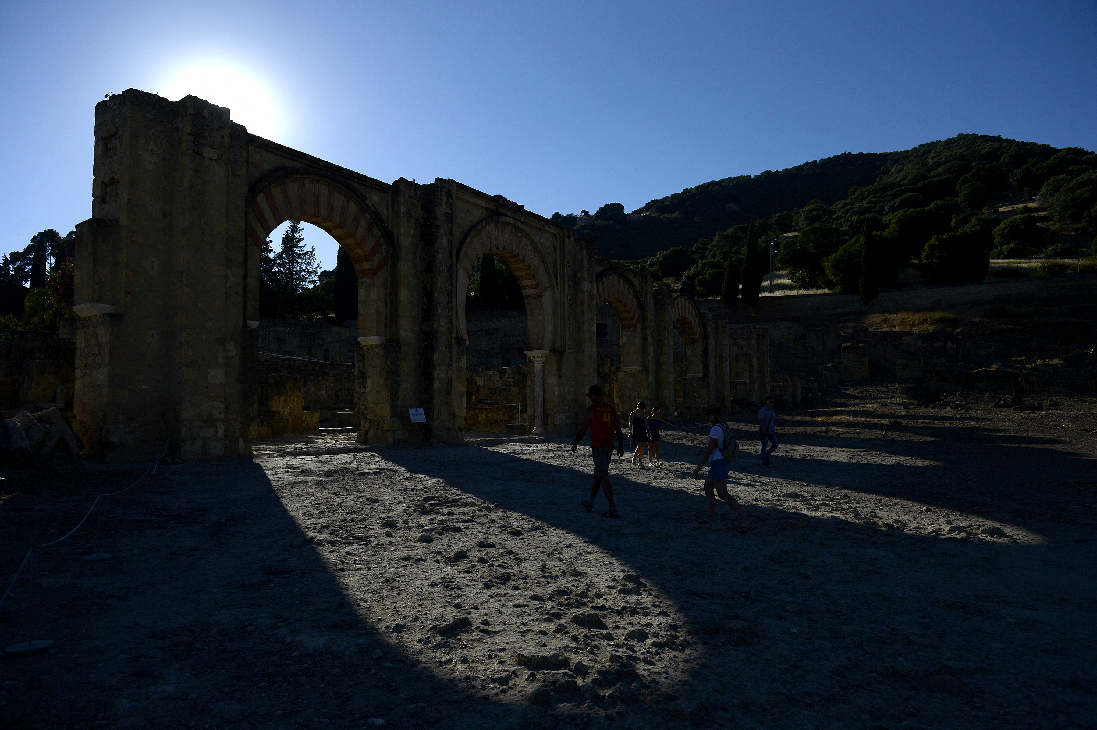 View taken on July 3, 2018 of the Portico Oriental at Caliphate City of Medina Azahara in Cordova, southern Spain)