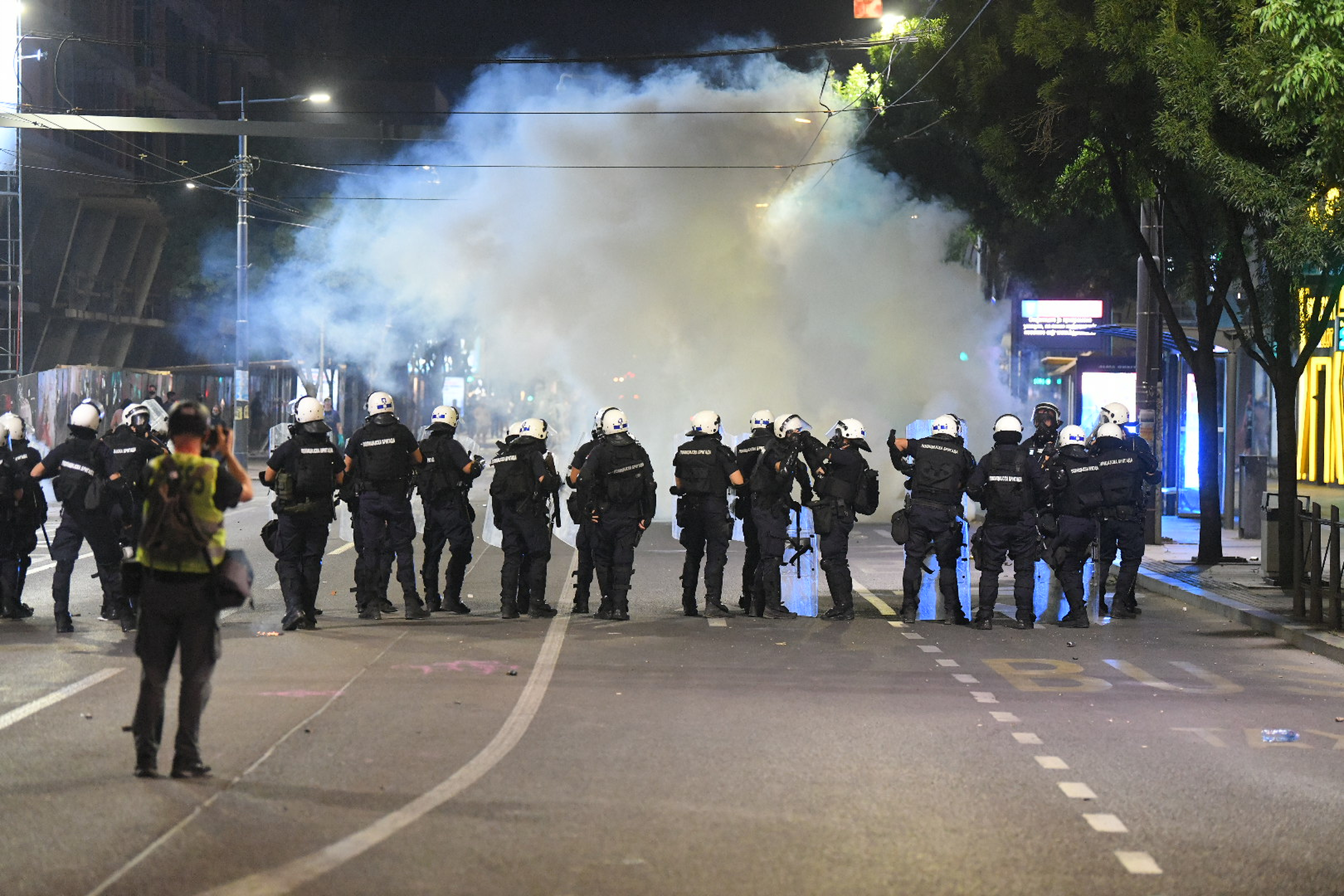 15, August, 2025, Belgrade - Tear gas was thrown at Slavija, and the police suppressed the citizens in the surrounding streets.