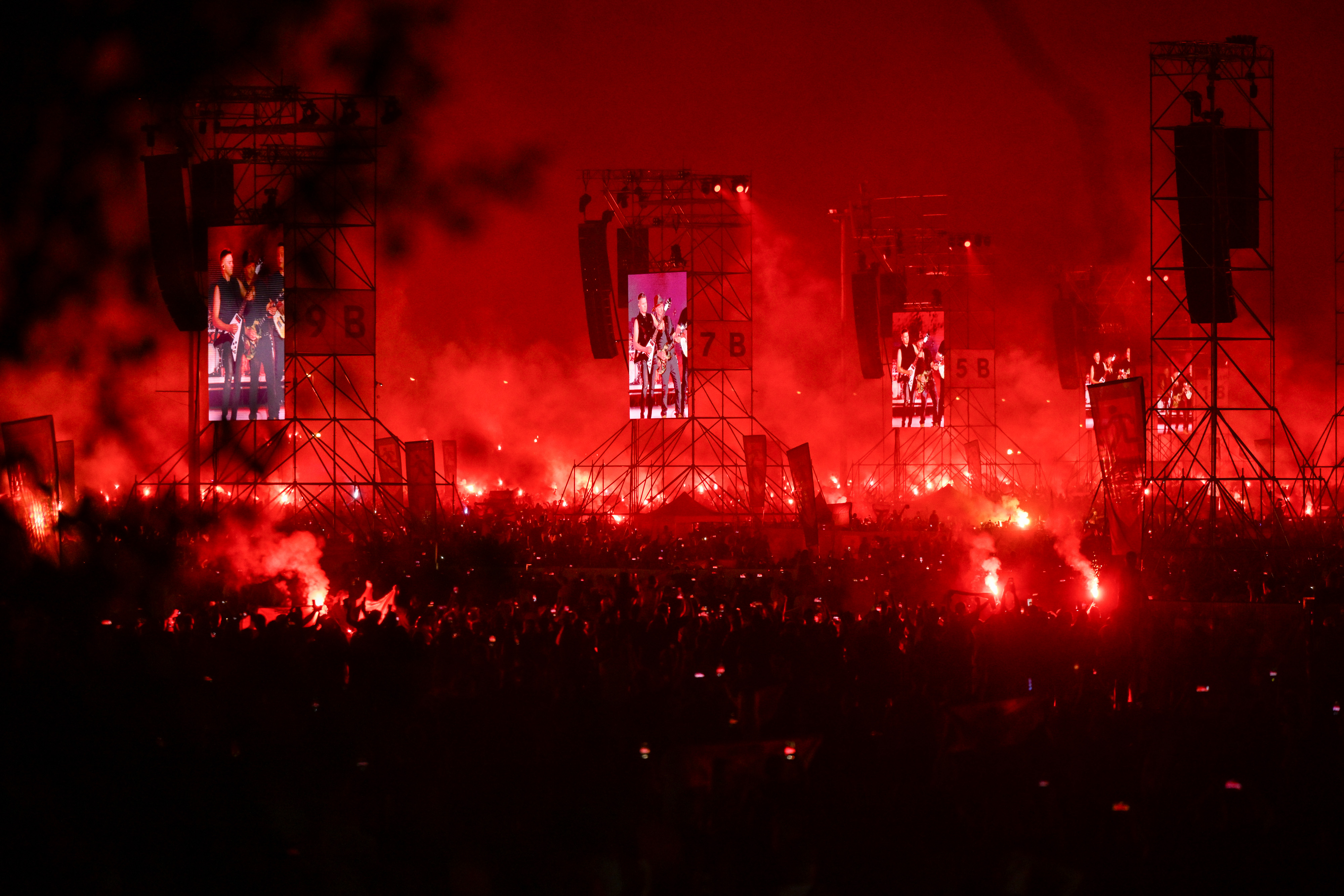 05.07.2025., Zagreb - Koncert Marka Perkovica Thompsona na Hipodromu.Koreografija dronova. Bakljada. Photo: Neva Zganec/PIXSELL