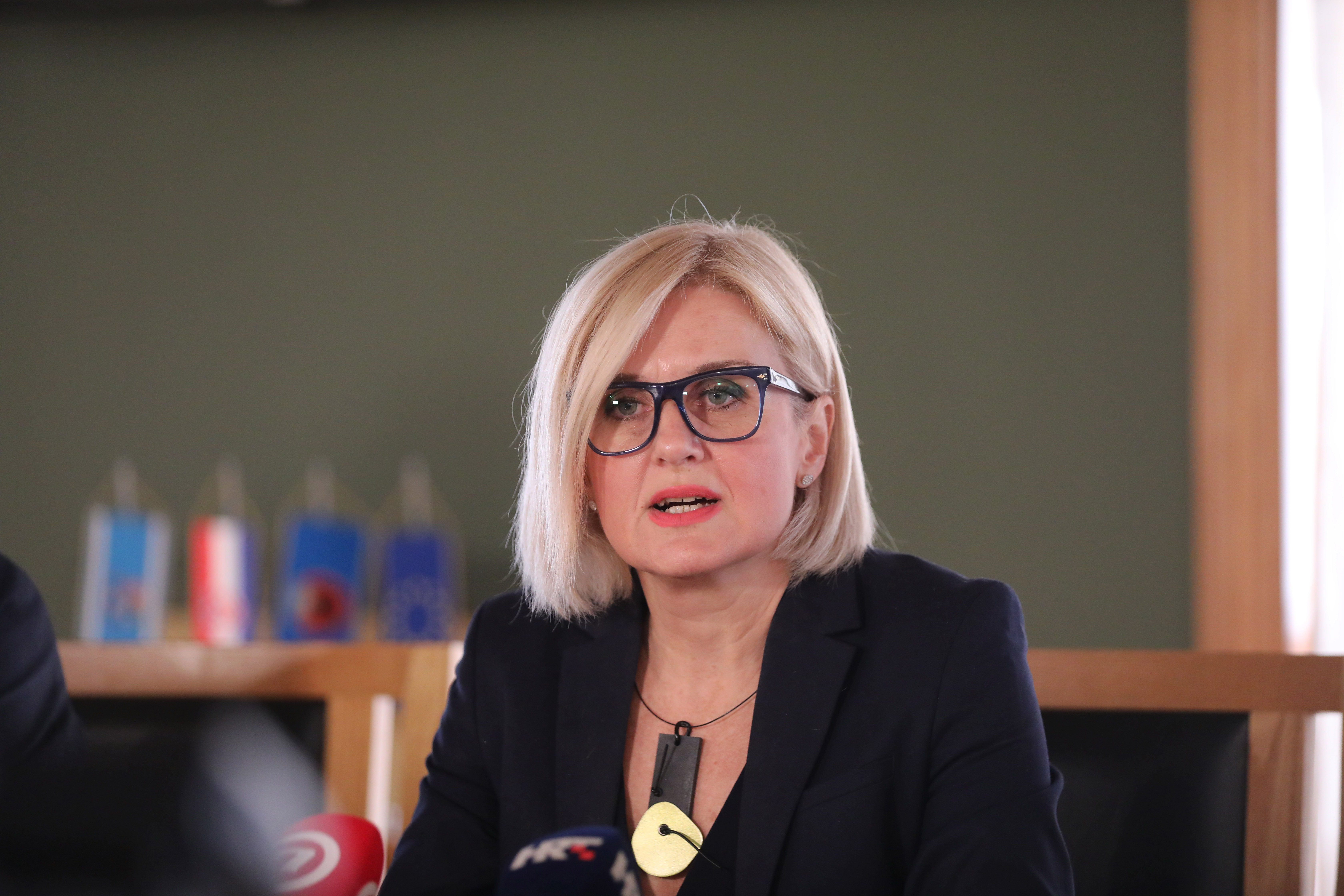 25.07.2025., Rijeka - Konferencija za novinare gradonacelnice Ive Rincic i zamjenika Vedrana Vivode i Aleksandra Milakovica.