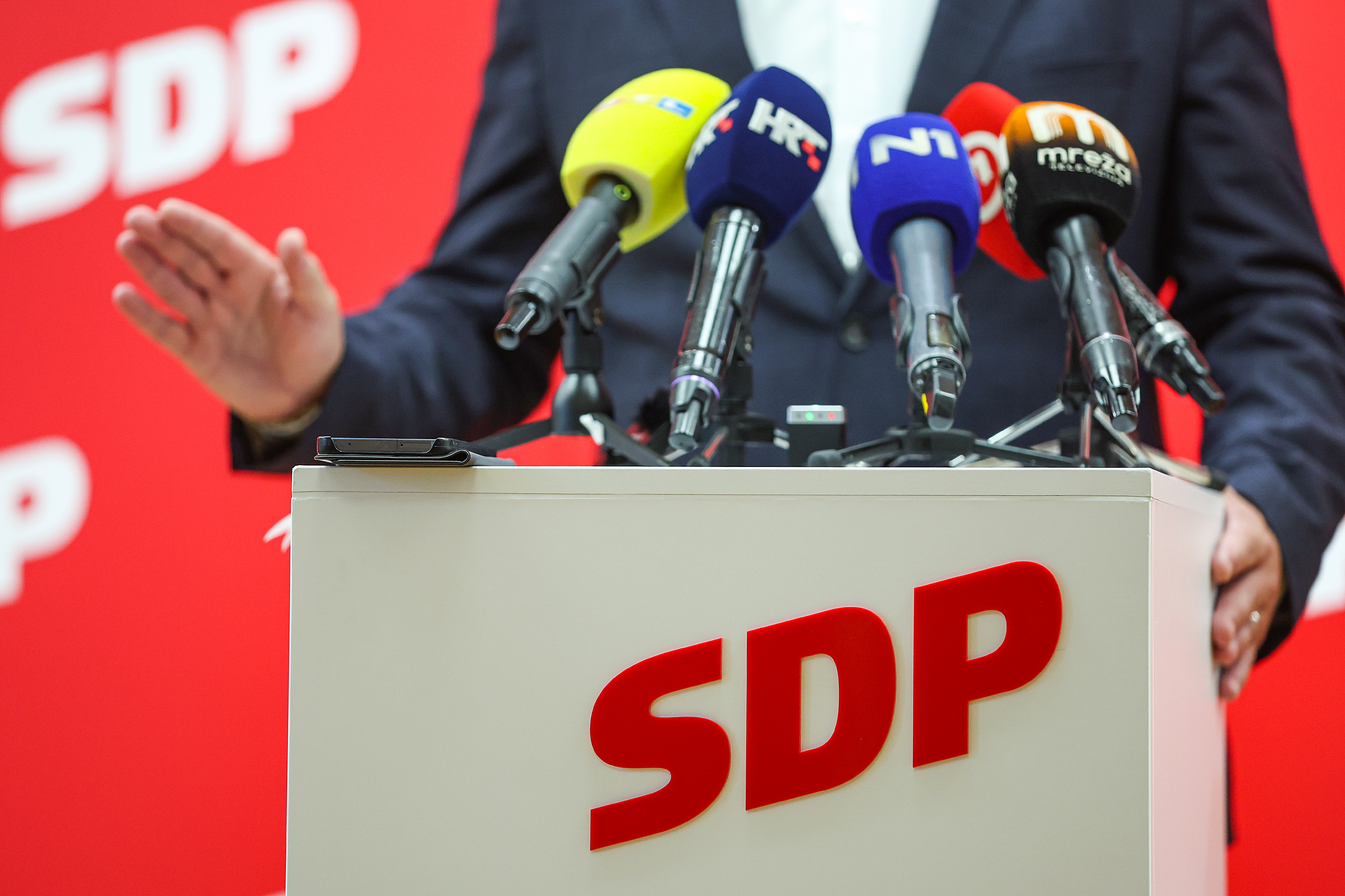 21.08.2025., Zagreb - Konferencija za medije SDP-a o kontroverznom prijedlogu europske regulative za spijuniranje svojih gradjana, poznate kao Chat Control