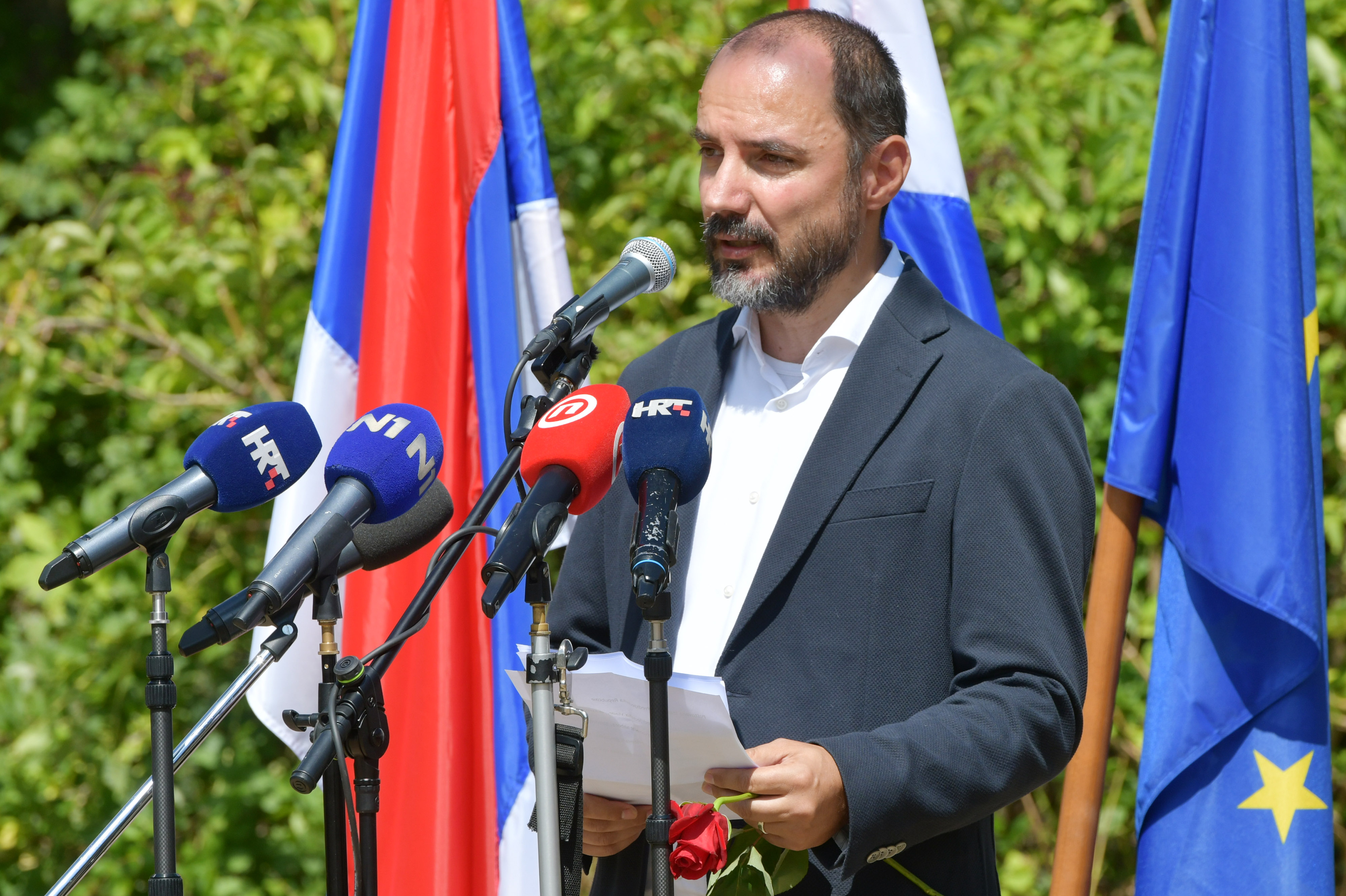 25.08.2025., Grubori - Komemoracija za civilne zrtve rata ubijene tokom i nakon VRA ''Oluja'' u organizaciji SNV-a odrzana u Gruborima. Photo: Hrvoje Jelavic/PIXSELL