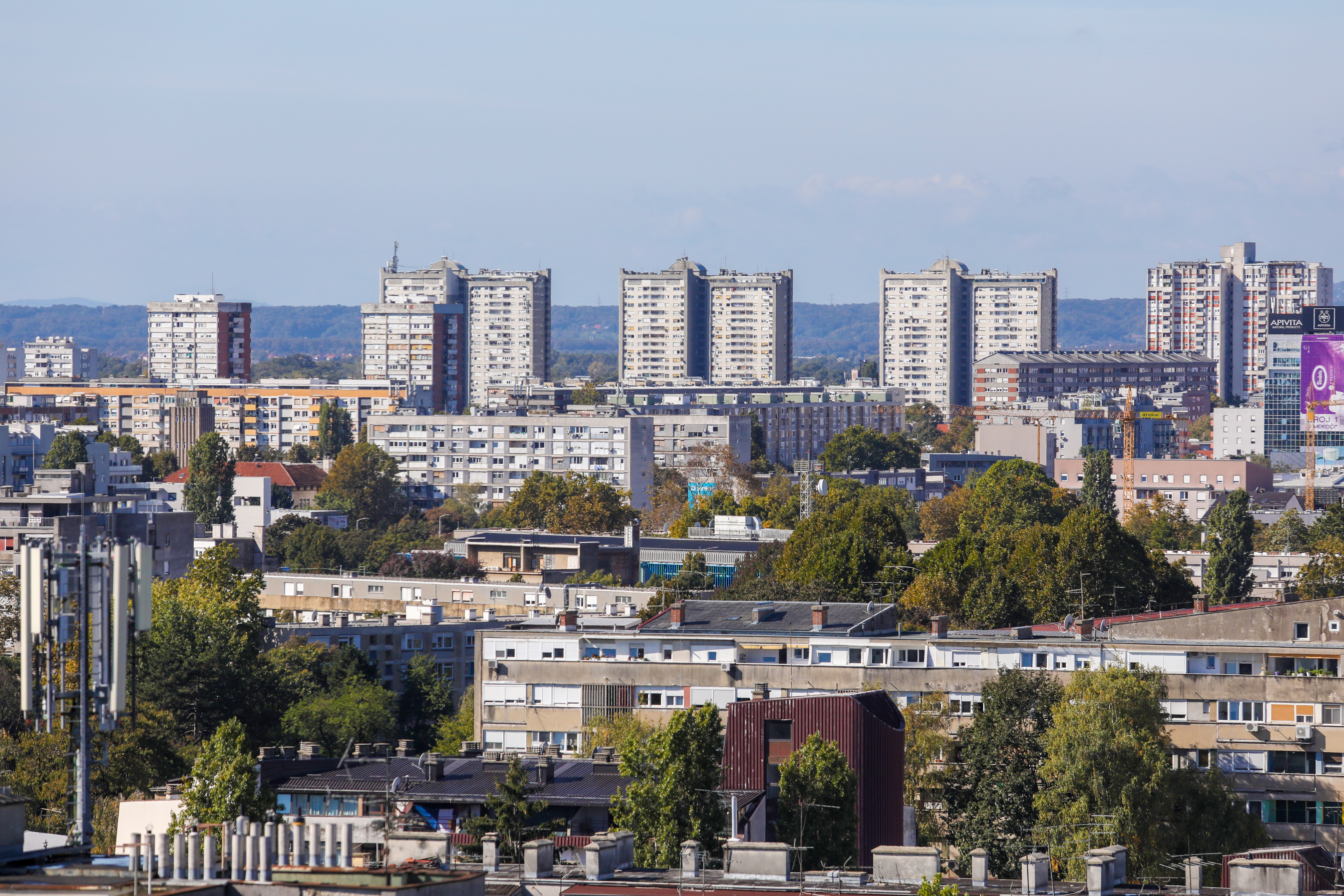 06.10.2020., Zagreb - Pogled na vizure grada okupane suncem.rPhoto: Borna Filic/PIXSELL