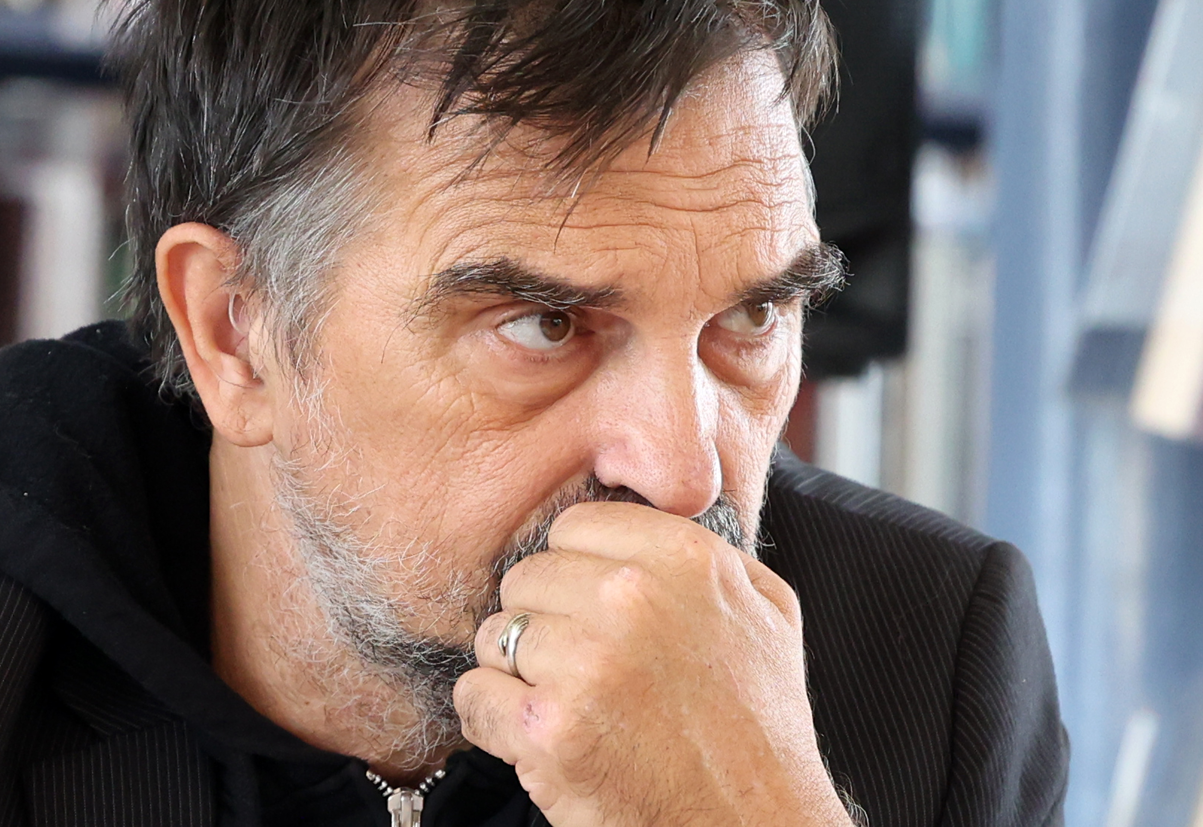 18.09.2024., Sibenik - U gradskoj knjiznici Jurja Sizgorica knjizevnica Olja Runjic i glumac Leon Lucev, predstavili su program 4. izdanja Medjunardnog festivala suvremene knjizevnosti SKURE Sibenske knjizevne ure. Photo: Dusko Jaramaz/PIXSELL