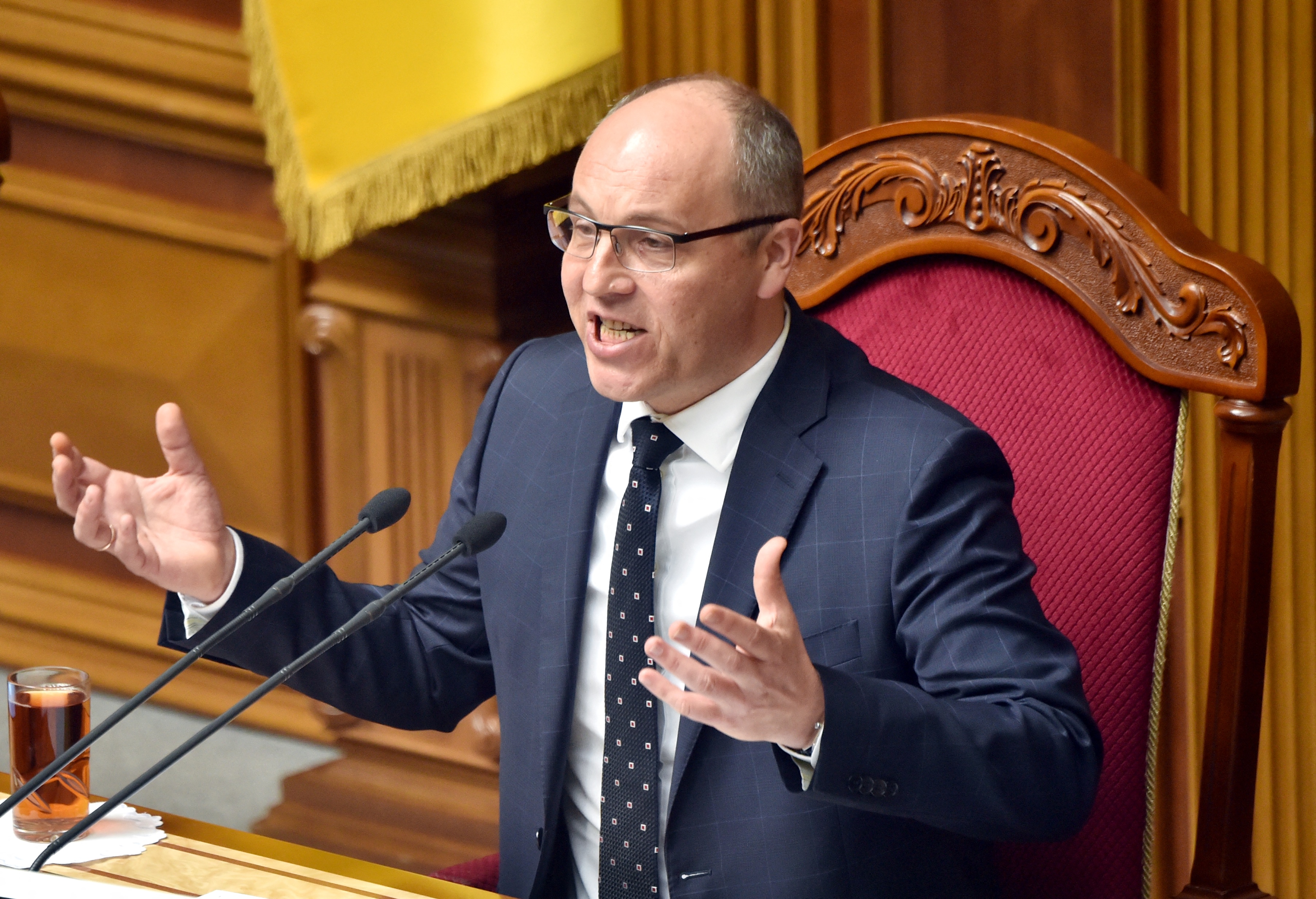 (FILES) Ukrainian Parliament Speaker Andriy Parubiy