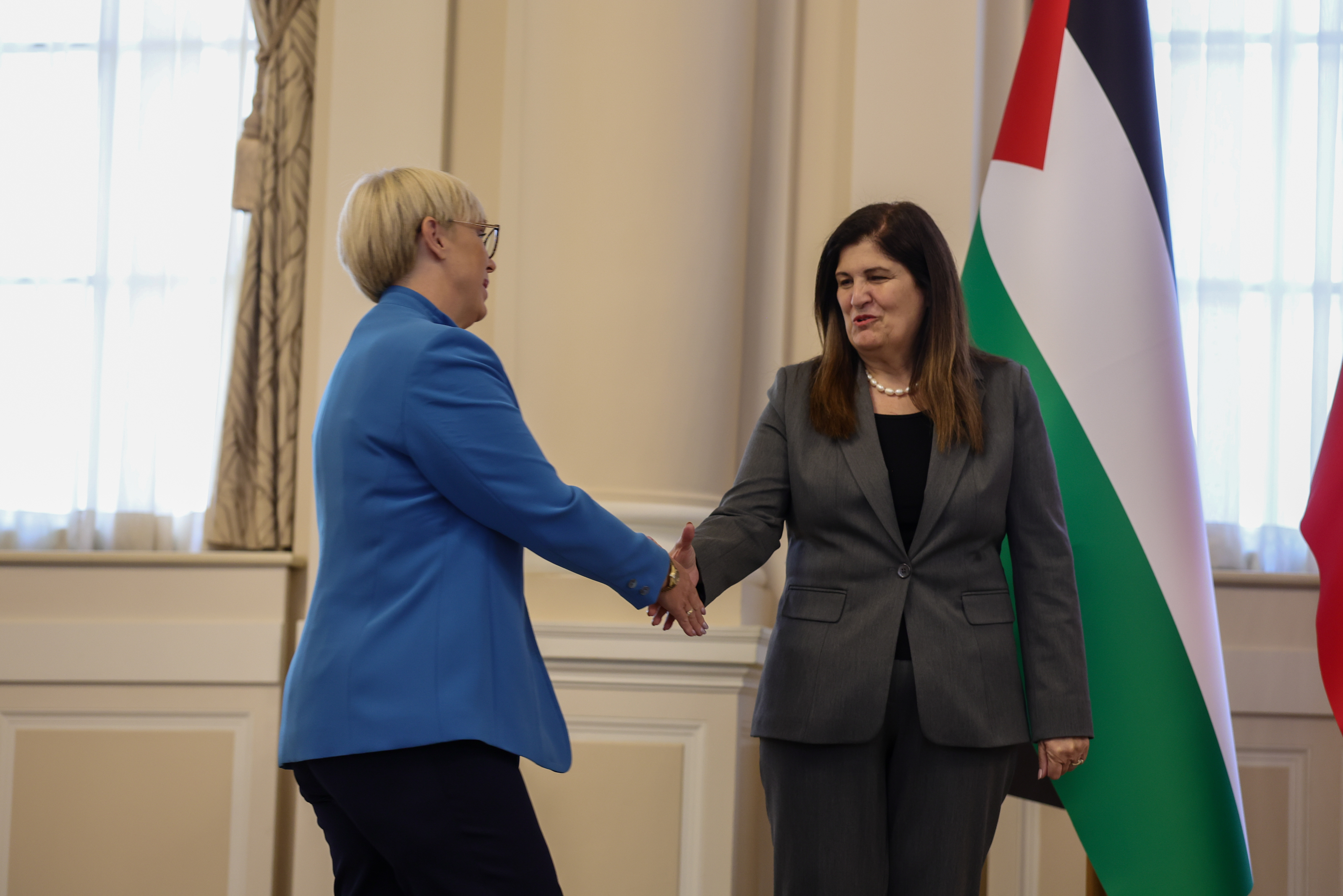 26.08.2025., Ljubljana, Slovenija - Predsjednica Republike Slovenije Nataša Pirc Musar primila je palestinsku ministricu vanjskih poslova Varsenu Agabekjan koja je u sluzbenom posjetu Sloveniji.