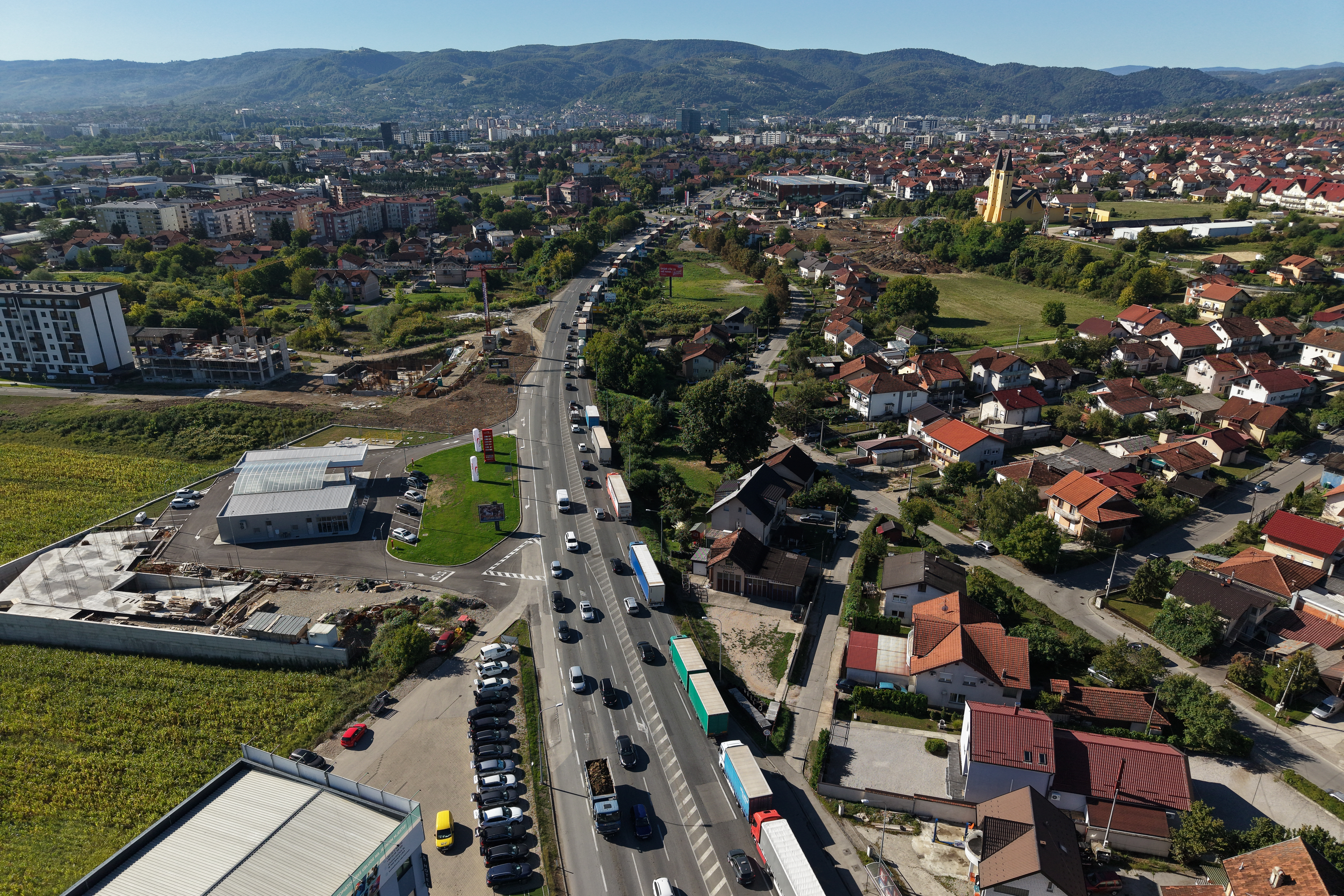 prosvjed blokada bih, kamioni