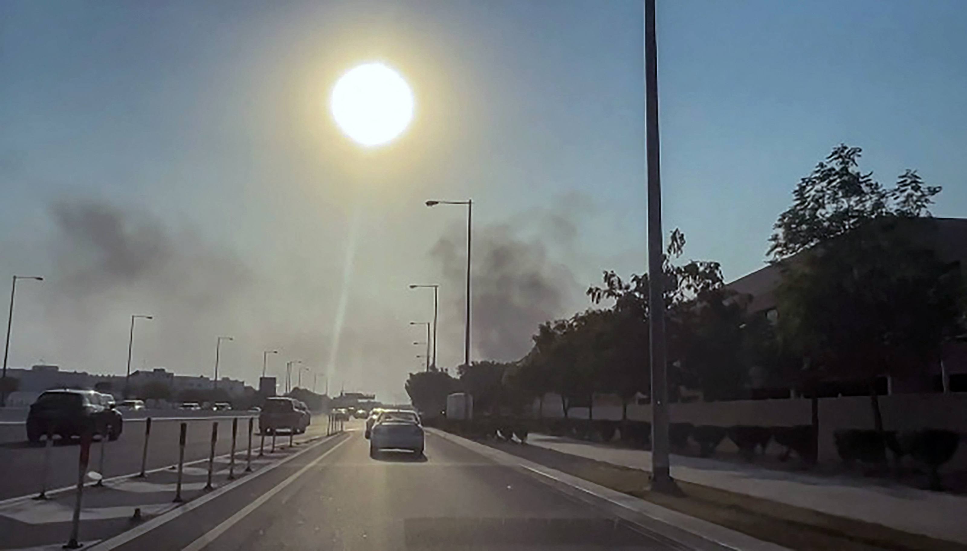 This frame grab taken from an AFPTV footage shows smoke billowing after explosions in Qatar's capital Doha on September 9, 2025.