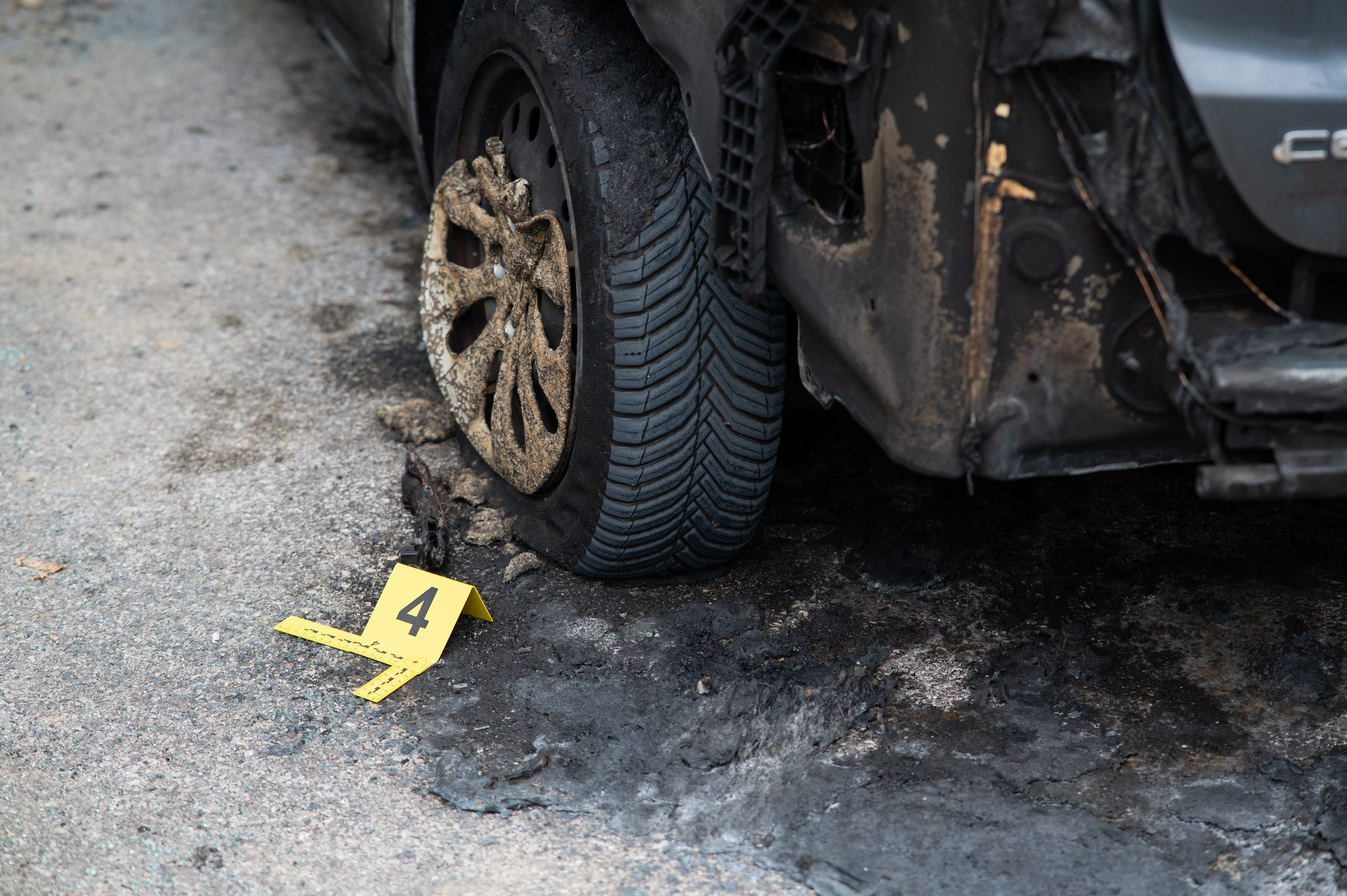 24.07.2025., Vitasoviceva poljana 5, Zagreb - Usred noci izgorio auto. Photo: Luka Antunac/PIXSELL