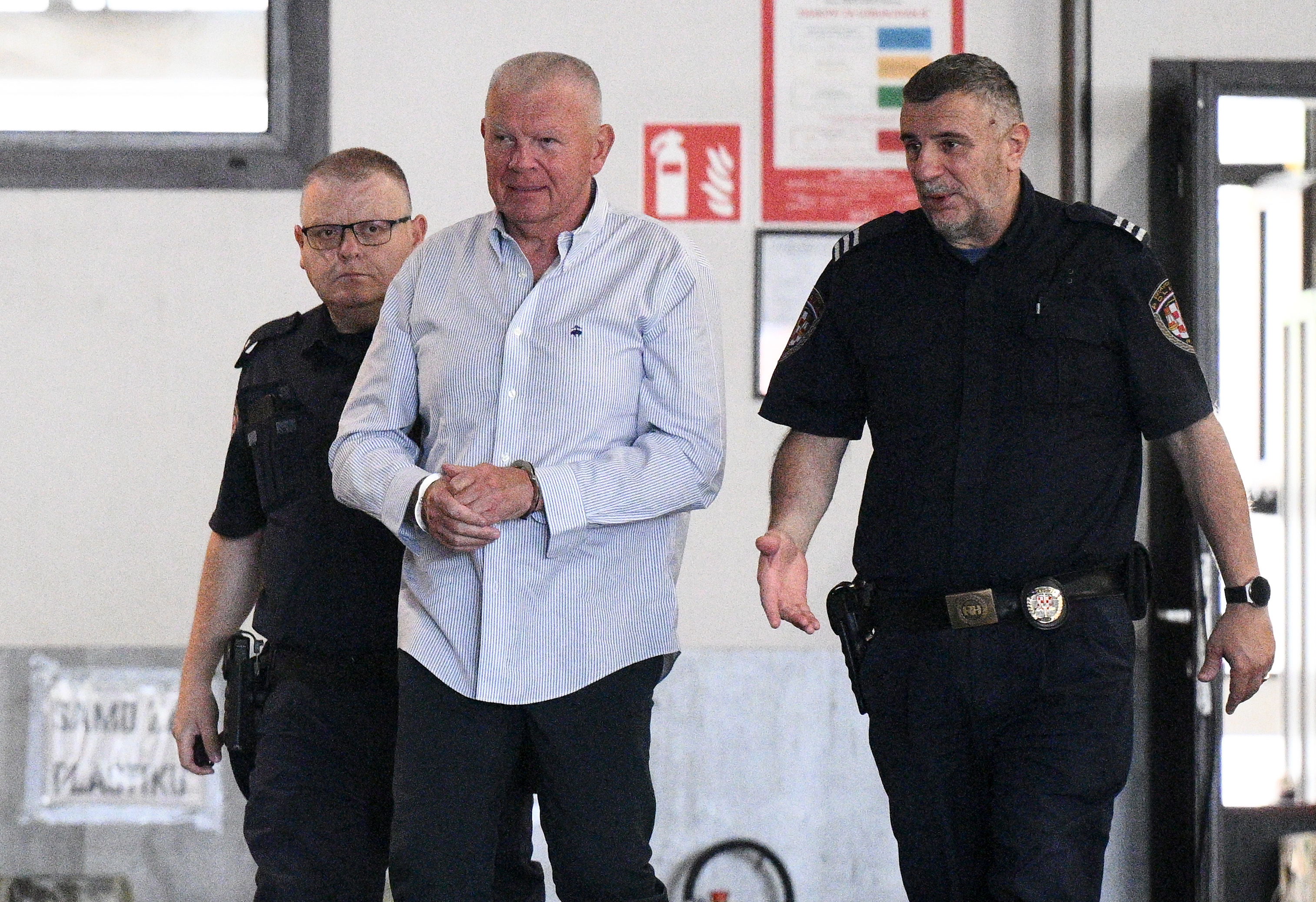 11.07.2025., Zagreb - Policija dovodi Hrvoja Petraca u prostorije USKOK-a u Branimirovoj ulici na ispitivanje nakon sto se jucer sam predao. Hrvoje Petrac jedan je od osumnjicenih u korupcijskoj aferi u hrvatskom zdravstvu. Photo: Davor Puklavec/PIXSELL