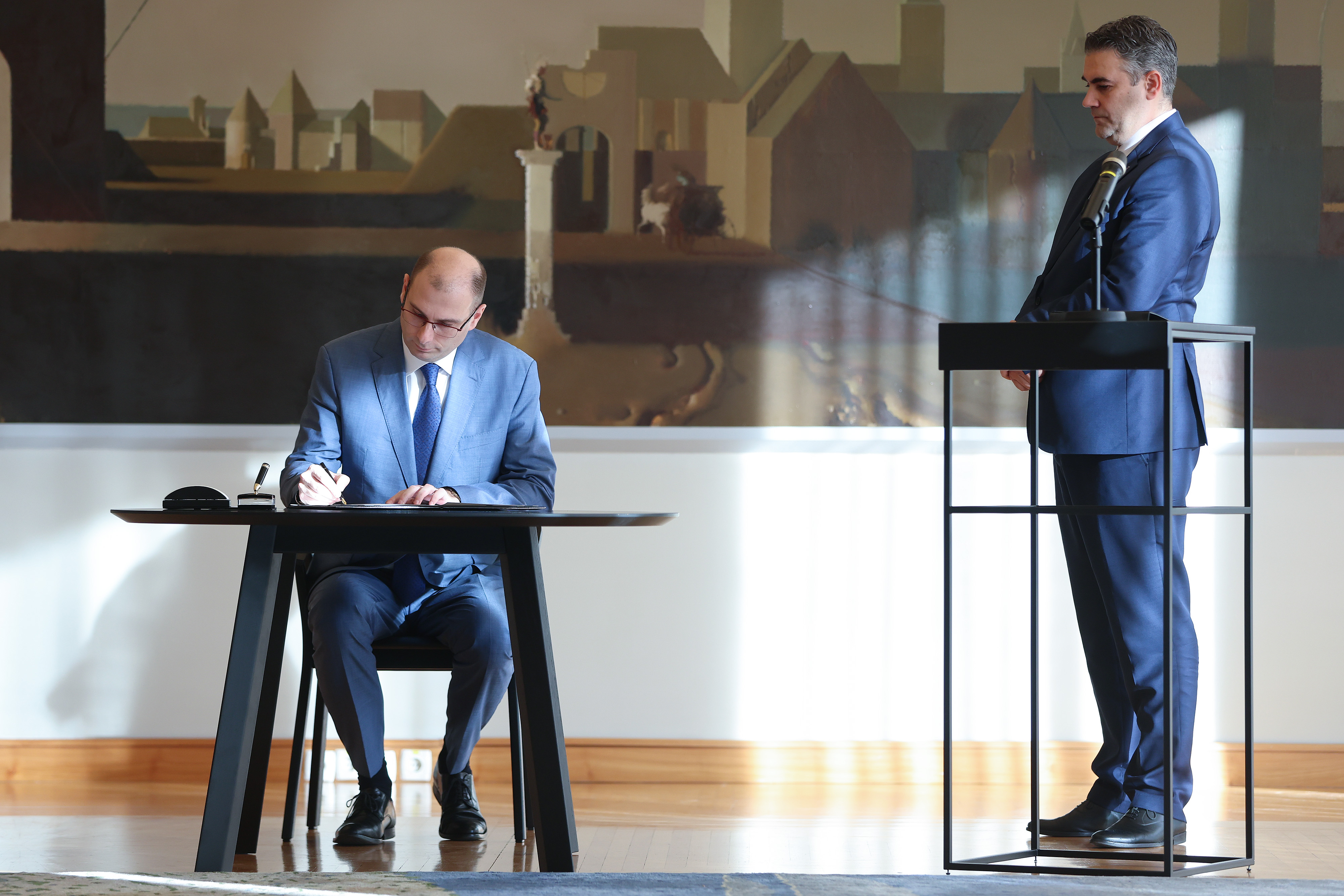 U Uredu predsjednika Zorana milanovica uprilicena je svecana prisega novoizabranih ustavnih sudaca.  Photo: Sanjin Strukic/PIXSELL