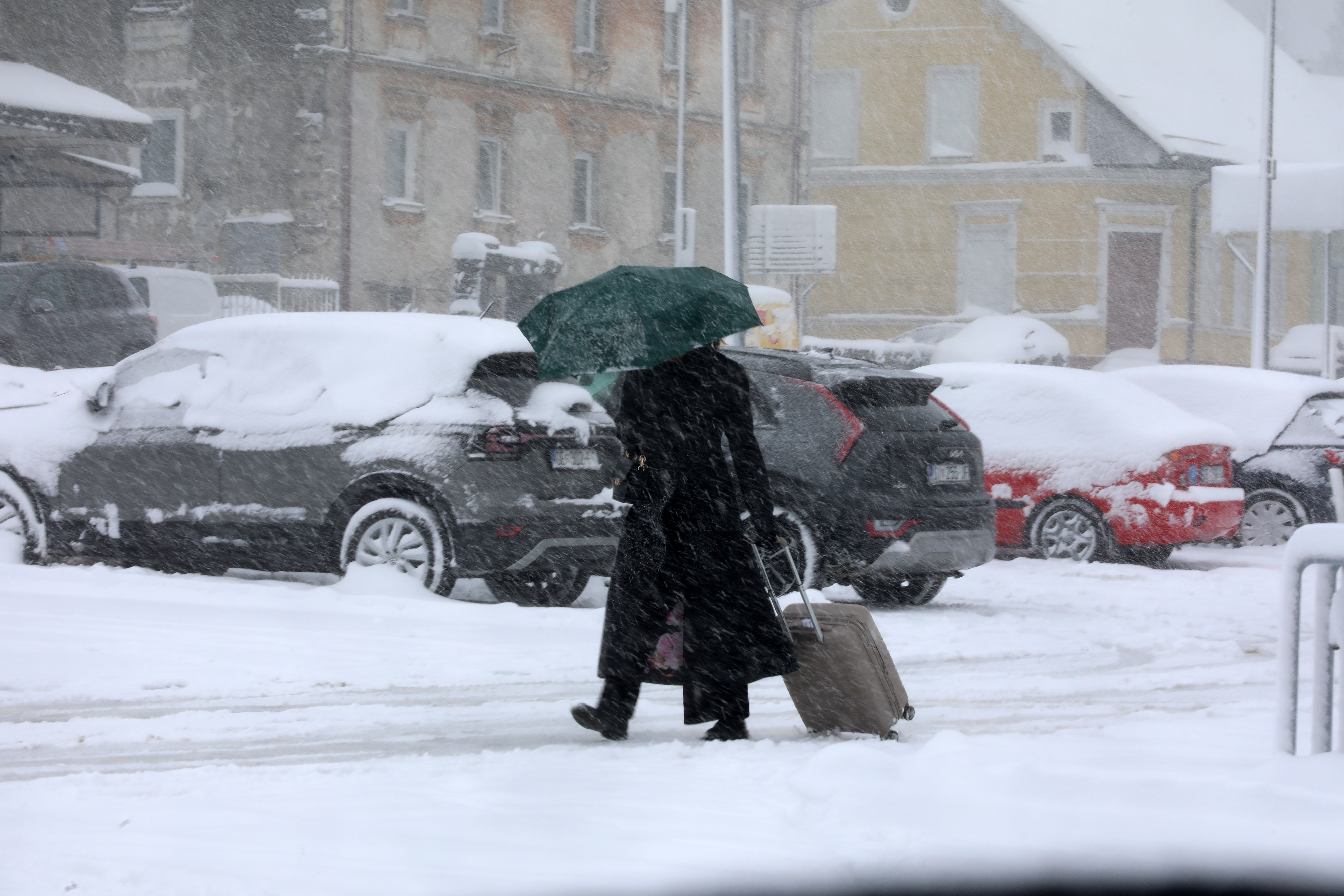 14.02.2025., Delnice - Snijeg i jak vjetar otezavaju promet kroz Gorski kotar.Photo: Goran Kovacic/PIXSELL Photo: Goran Kovacic/PIXSELL