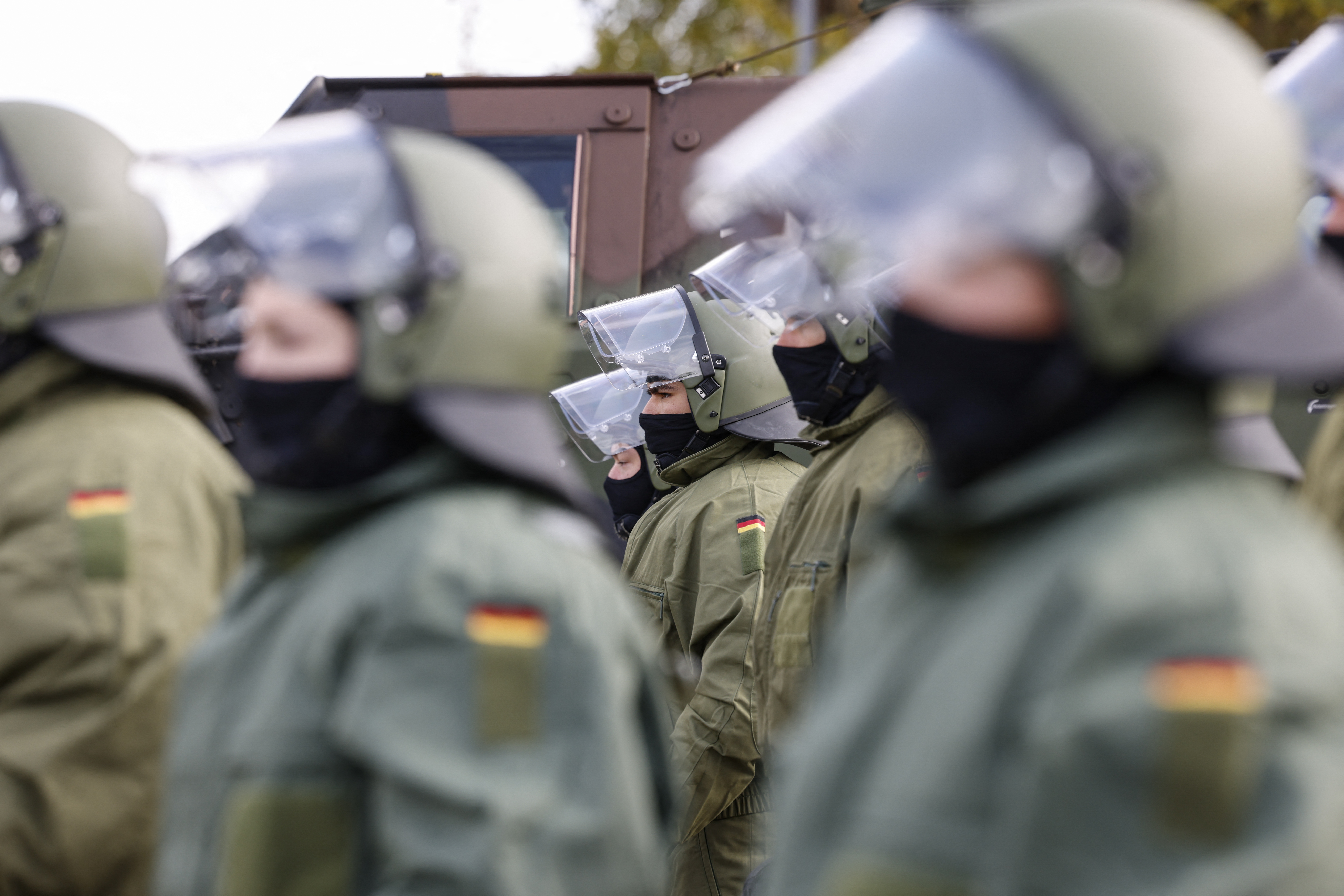 Soldiers of the German armed forces Bundeswehr participate in the exercise "MARSHAL POWER 2025" near Essenbach