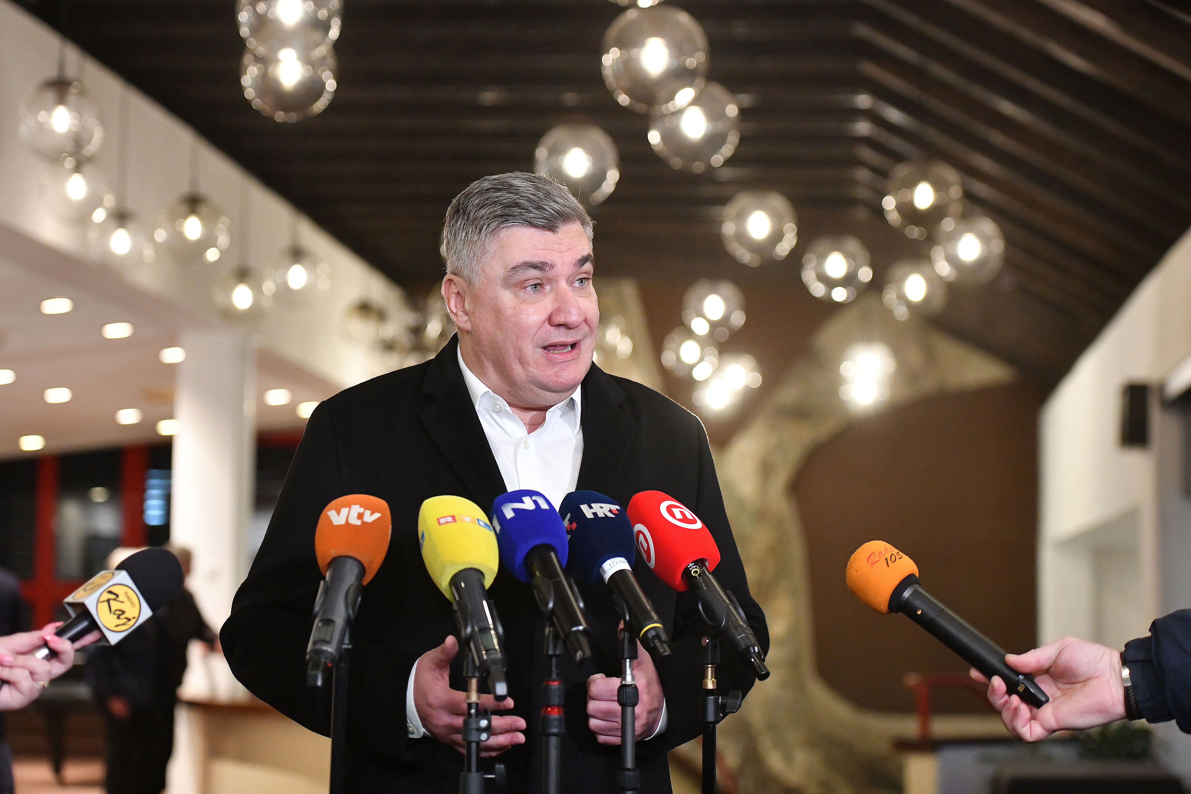 09.01.2026., Cakovec- Predsjednik Zoran Milanovic sudjelovao na svecanoj akademiji Vecer medjimurskog identiteta povodom obiljezavanja spomendana Dana sjedinjenja Medjimurja s maticom zemljom Hrvatskom. Photo: Vjeran Zganec Rogulja/PIXSELL