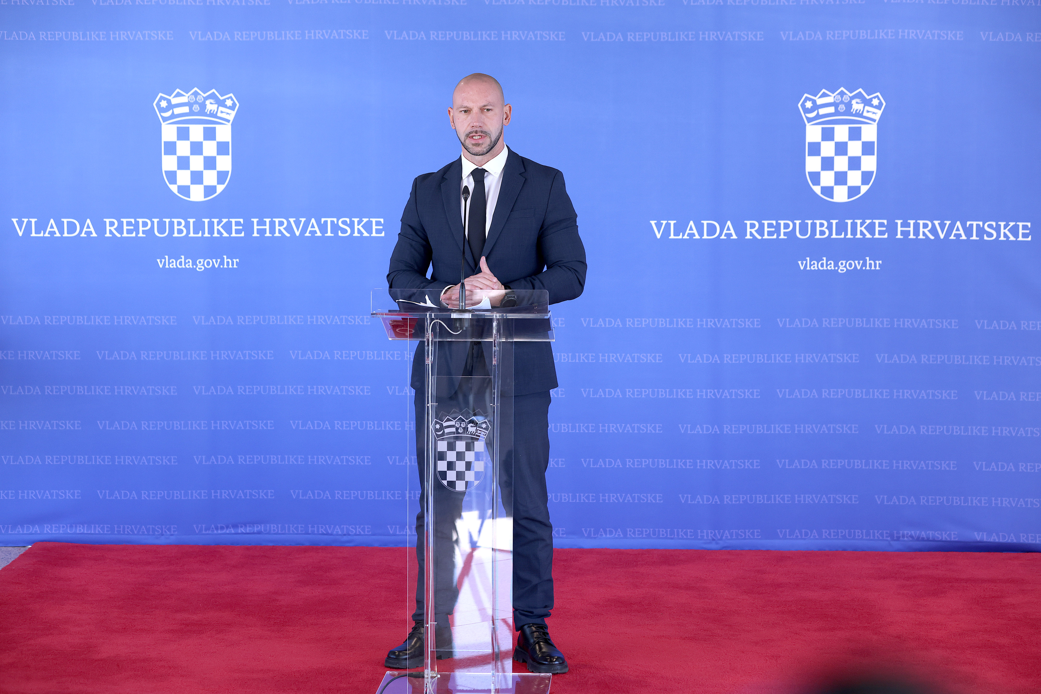 08.01.2026., Zagreb - U NSK je odrzana 137 sjednica Vlade RH. Nako sjednice izjavu je dao Damir Habijan. Photo: Patrik Macek/PIXSELL