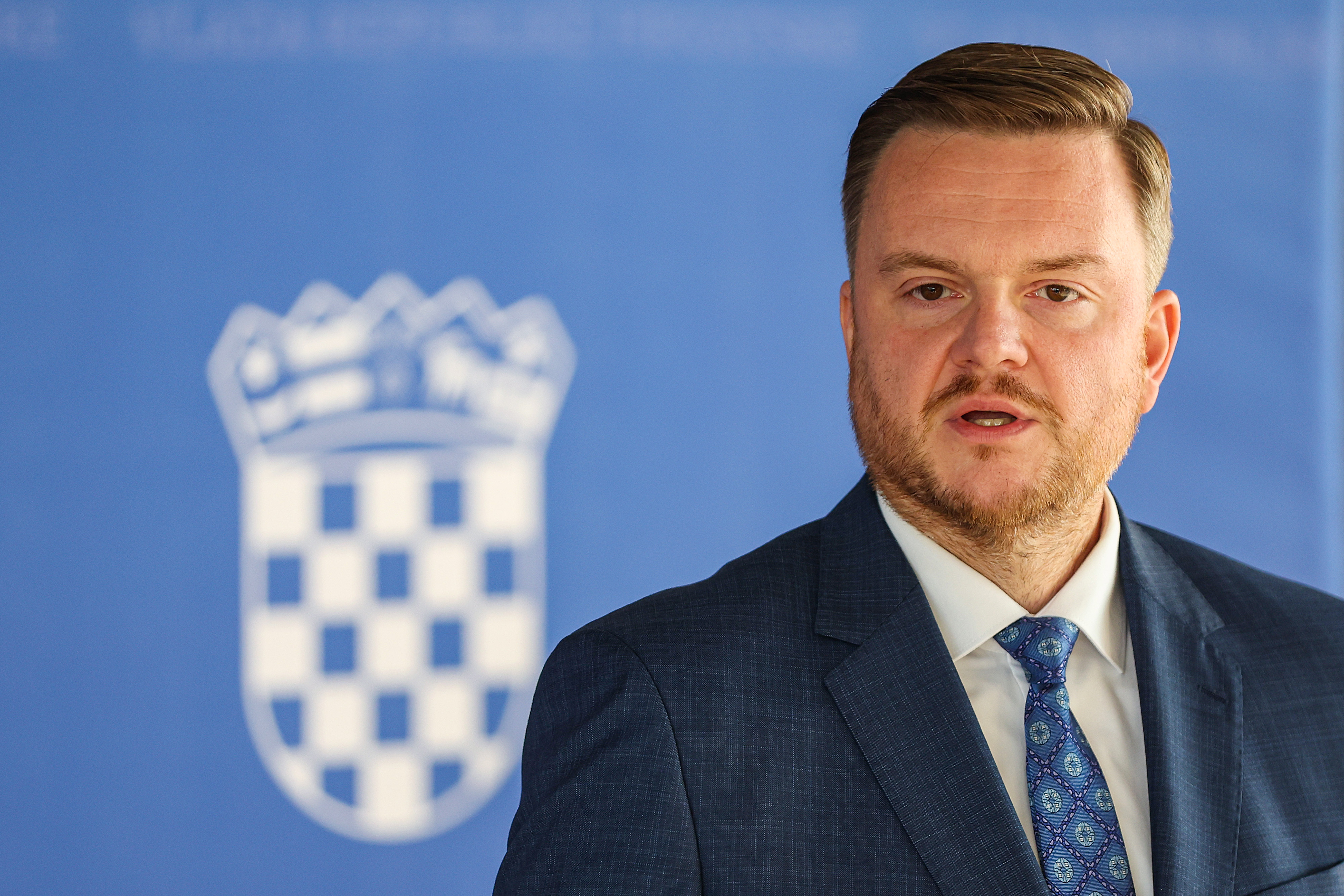 13.11.2025., Nacionalna i sveucilisna knjiznica, Zagreb - 127. sjednica Vlade. Ministar Marko Primorac dao je izjavu okupljenim medijima nakon sjednice Vlade. Photo: Goran Stanzl/PIXSELL