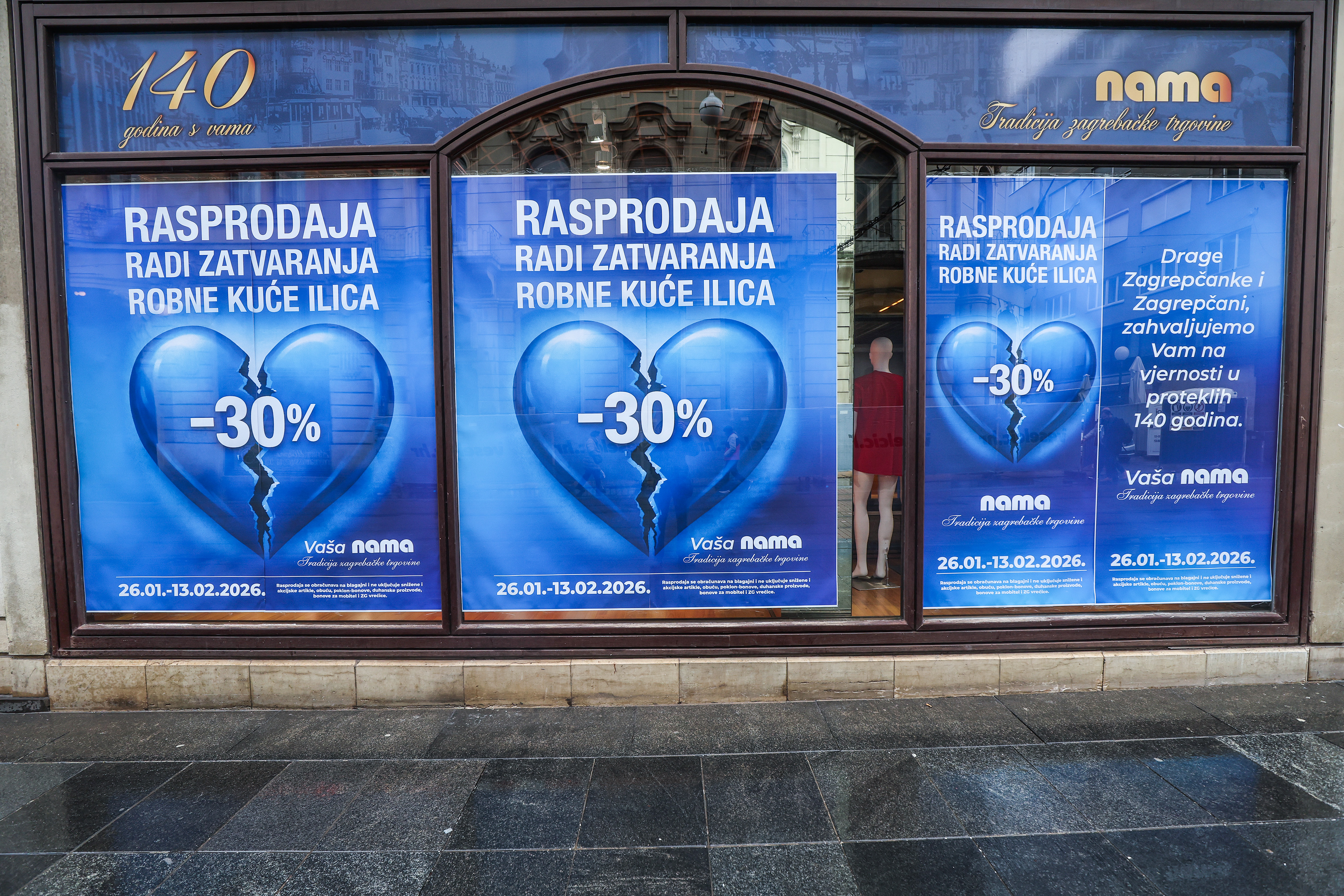 26.01.2026., Zagreb - U robnoj kuci Nama u tijeku je velika rasprodaja pred zatvaranje lokala. Photo: Slavko Midzor/PIXSELL