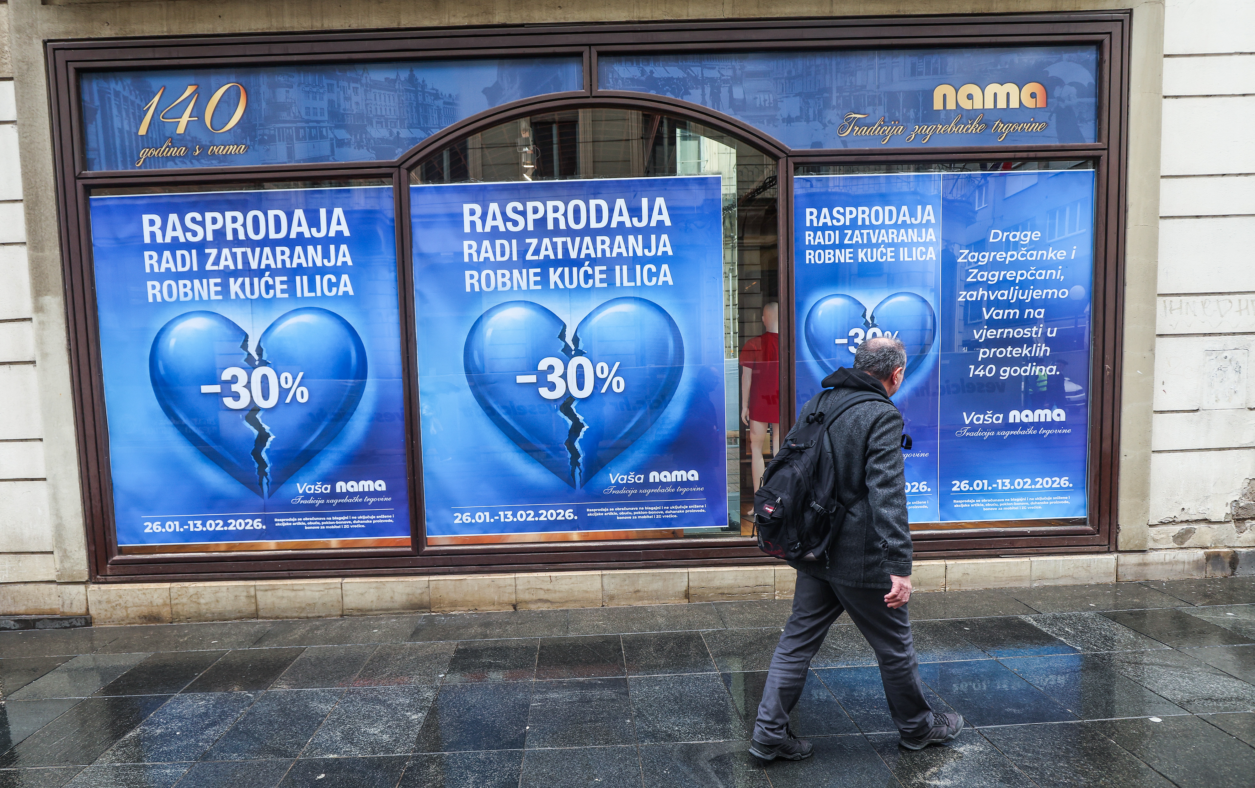26.01.2026., Zagreb - U robnoj kuci Nama u tijeku je velika rasprodaja pred zatvaranje lokala. Photo: Slavko Midzor/PIXSELL