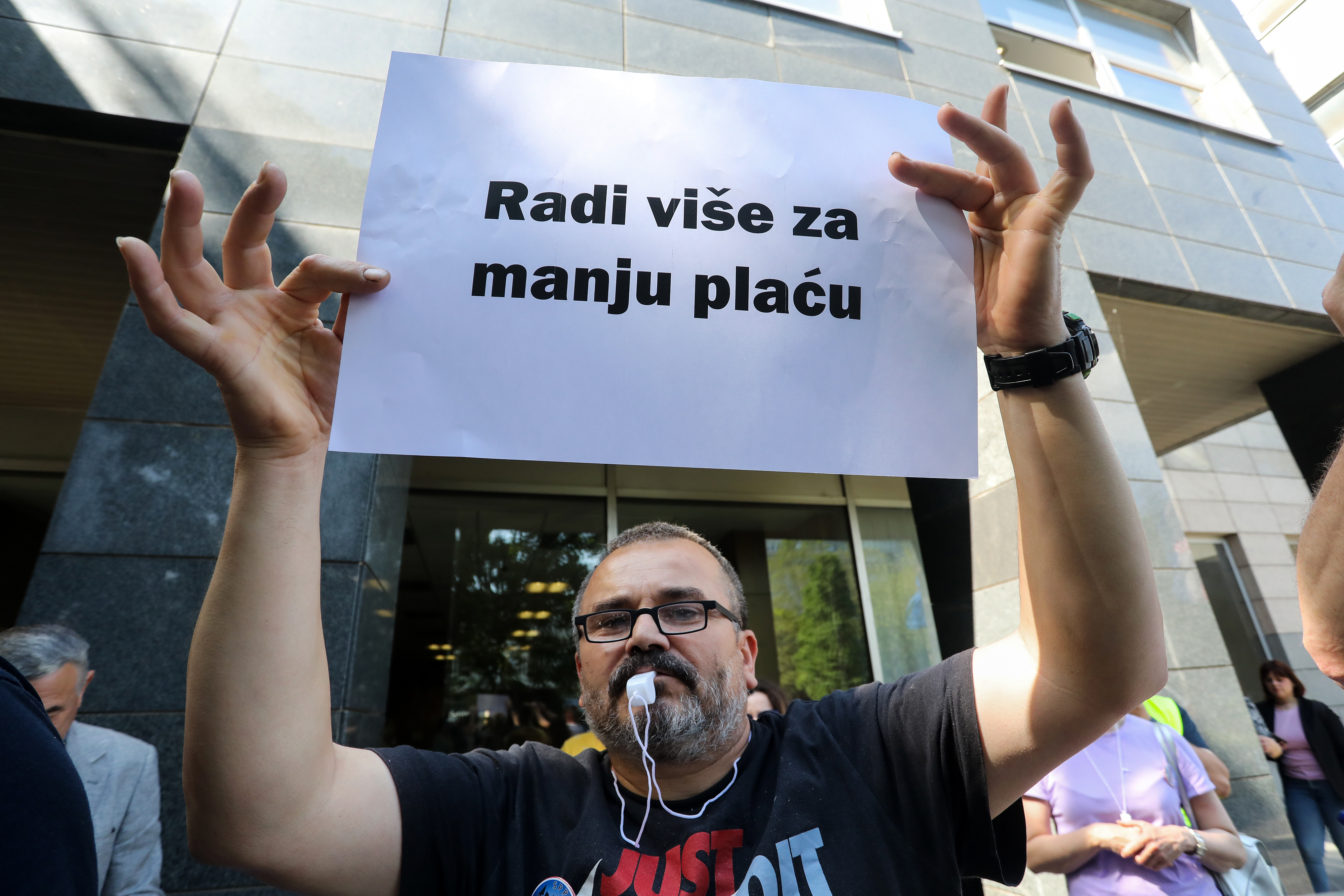 26.05.2023. Zagreb - Ispred Ministarstva pravosudja odrzan je prosvjed pravosudnih policajaca u organizaciji SPPH Photo: Zeljko Hladika/PIXSELL
