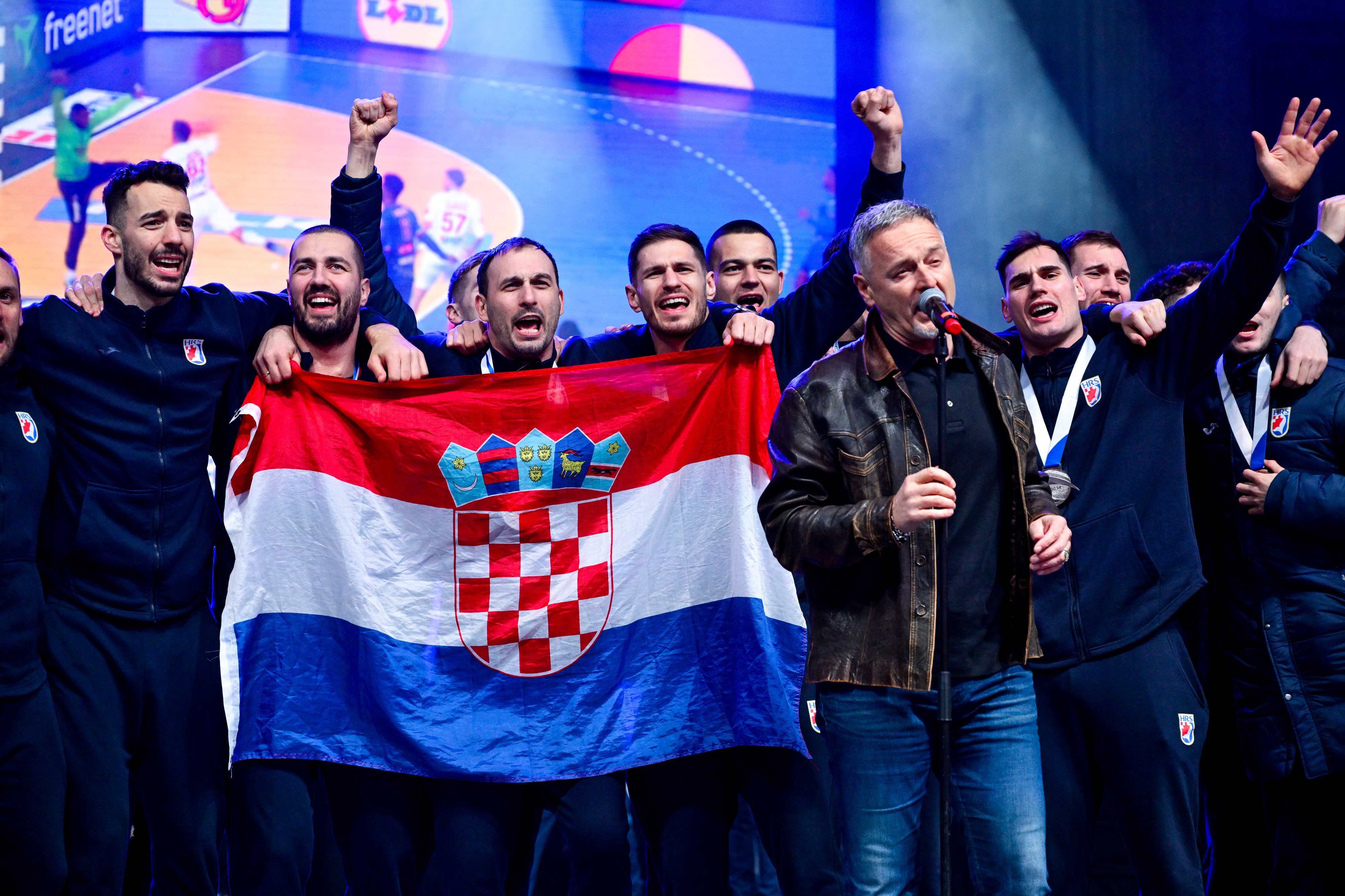 03.02.2025., Zagreb - Svecani docek hrvatske rukometne reprezentacije u Zagrebu nakon osvojenog drugog mjesta na Svjetkom prvenstvu. Photo: Neva Zganec/PIXSELL
