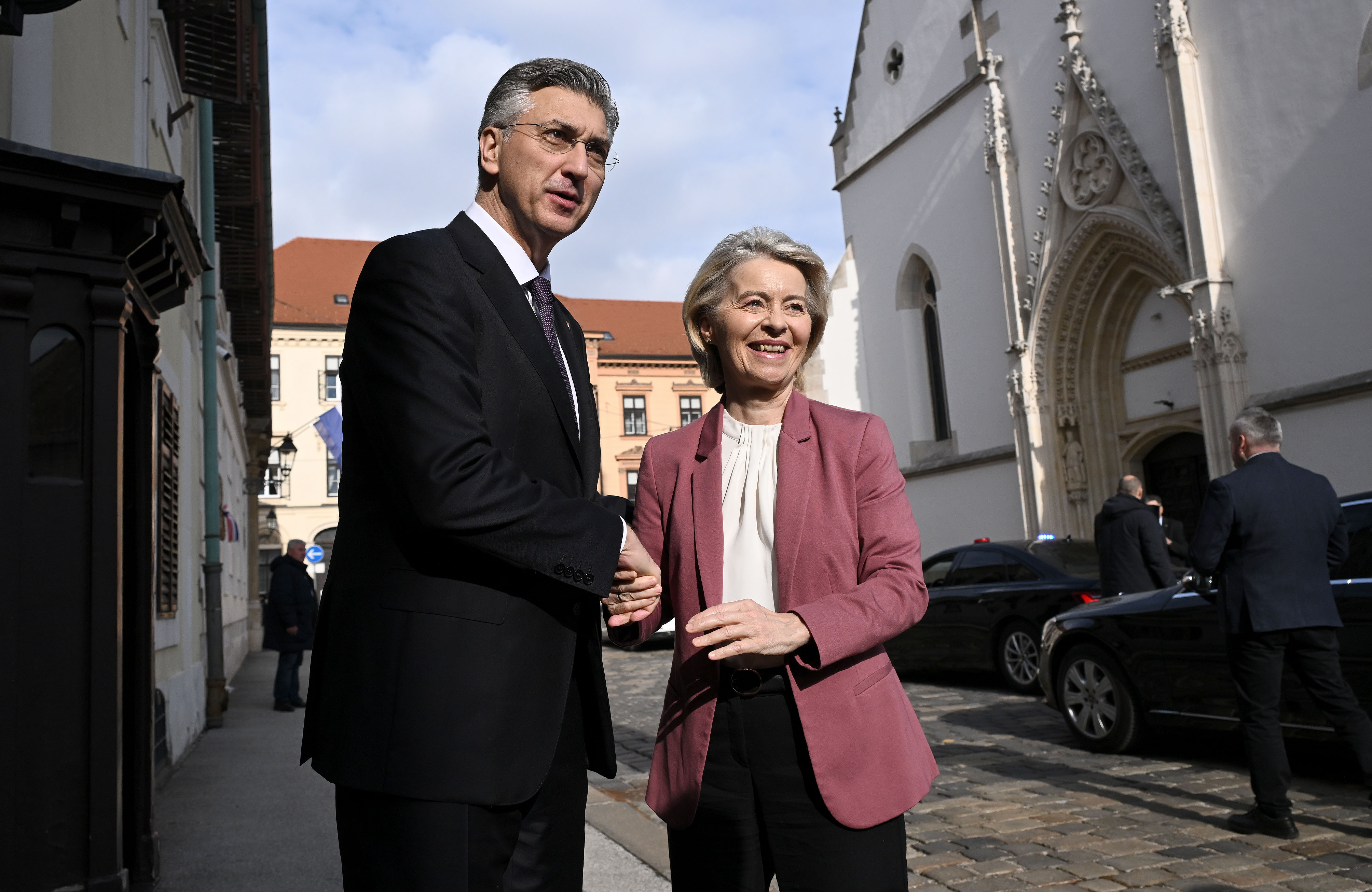 30.01.2026., Zagreb - U Banskim Dvorima odrzao se sastanak predsjednika Vlade Andreja Plenkovica s predsjednicom Europske komisije Ursulom von der Leyen.  Photo: Marko Lukunic/PIXSELL
