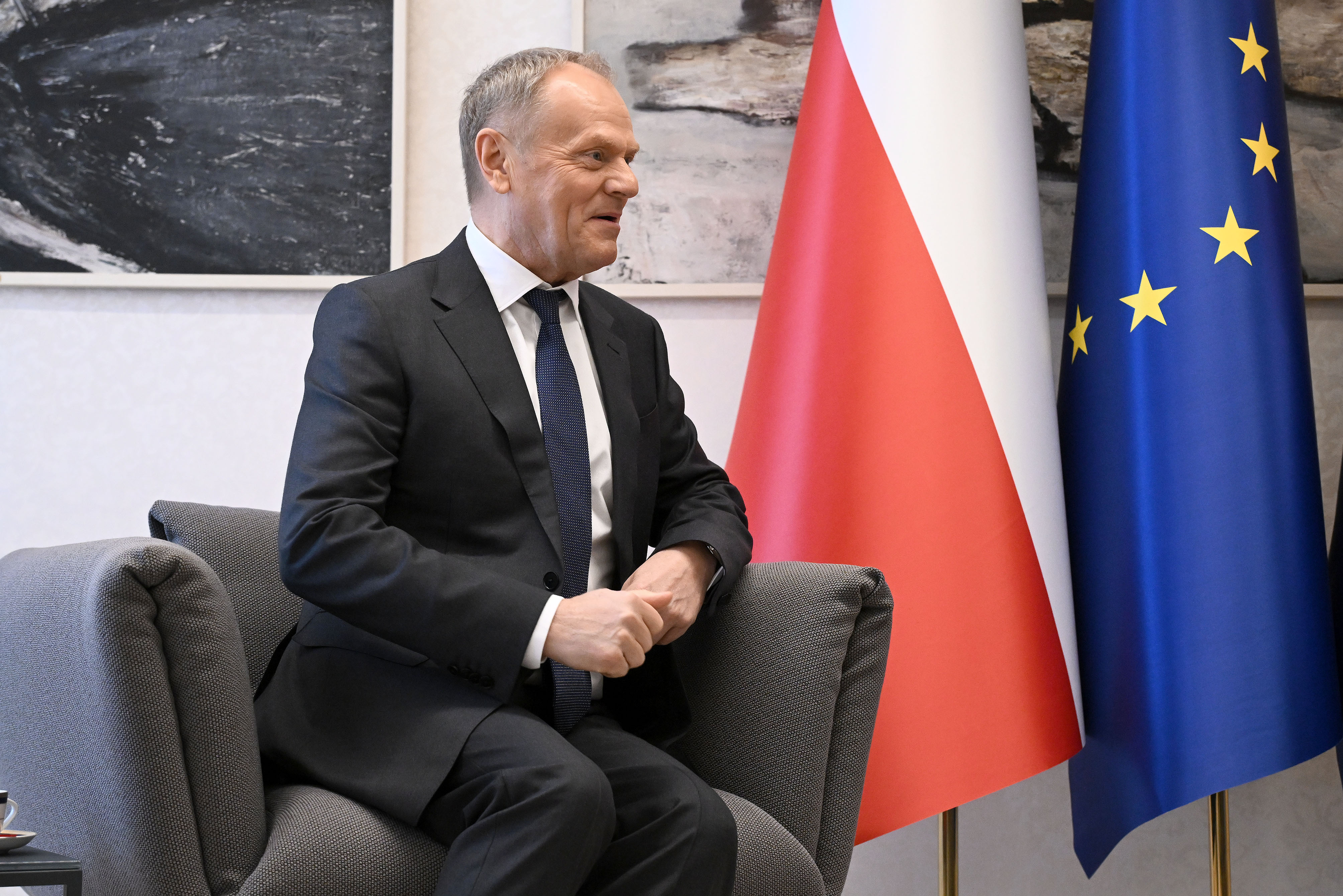 30.01.2026., Zagreb - U Banskim Dvorima odrzao se sastanak predsjednika Vlade Andreja Plenkovica s predsjednikom Vlade Republike Poljske Donaldom Tuskom.  Photo: Marko Lukunic/PIXSELL