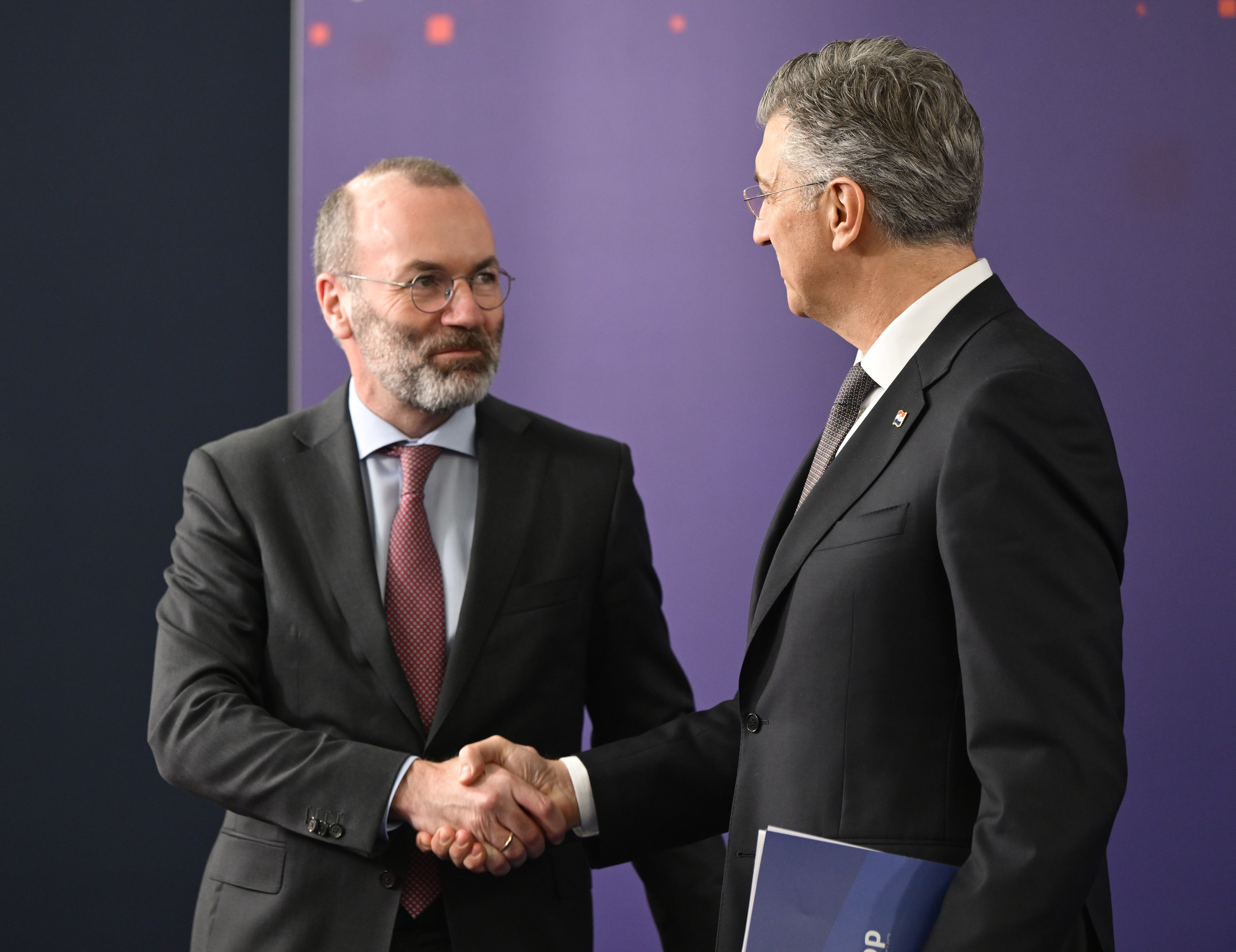 31.01.2026., Zagreb - Konferencija za medije predsjednika EPP-a  Manfreda Webera i predsjednika HDZ-a i Vlade RH Andreja Plenkovica. Photo: Igor Soban/PIXSELL