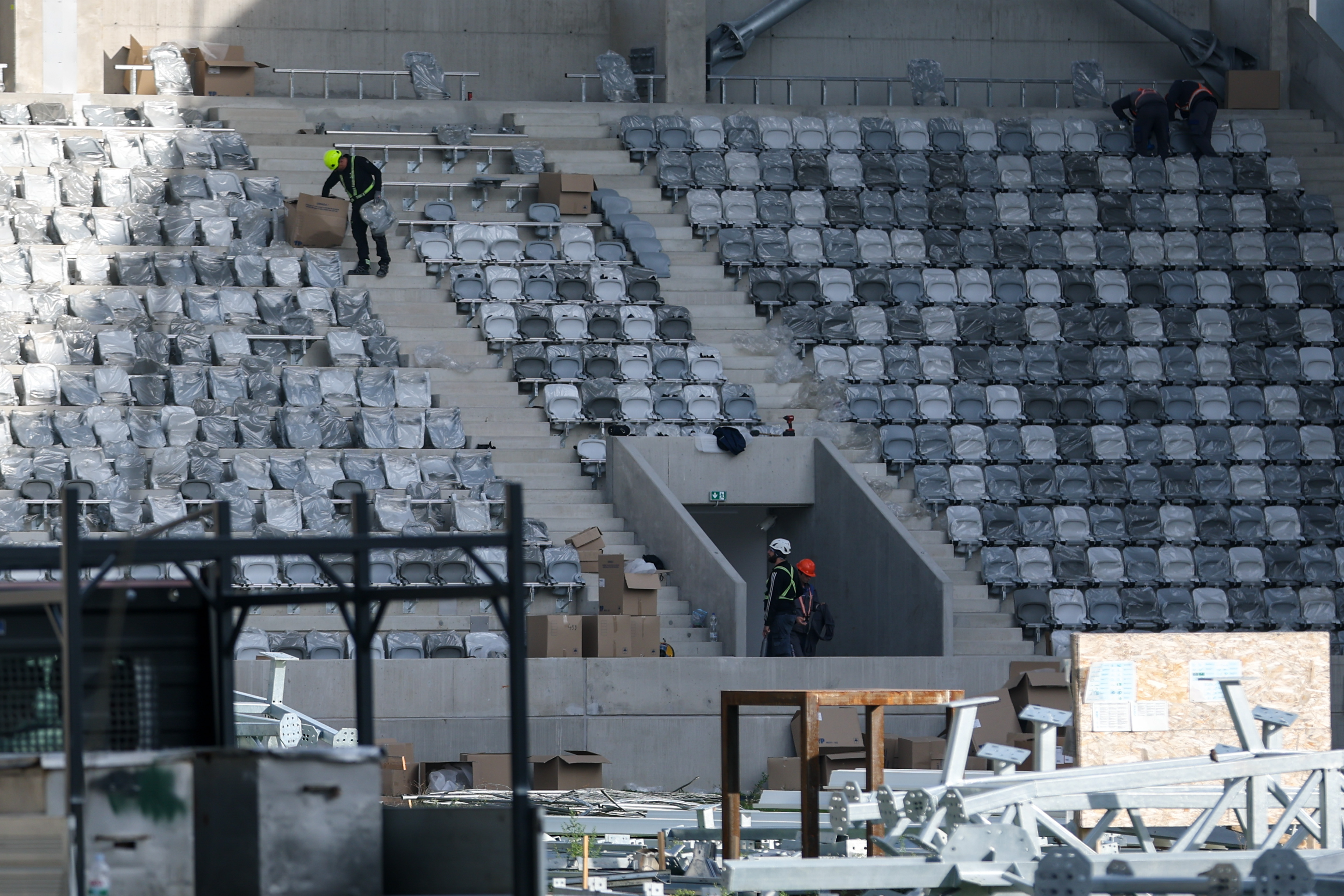 15.10.2026., Zagreb - Radovi na stadionu u Kranjcevicevoj napreduju iz dana u dan. Na sjevernoj tribini pocelo je postavljanje stolica, cime se nastavlja uredjenje novog stadiona. Photo: Igor Kralj/PIXSELL