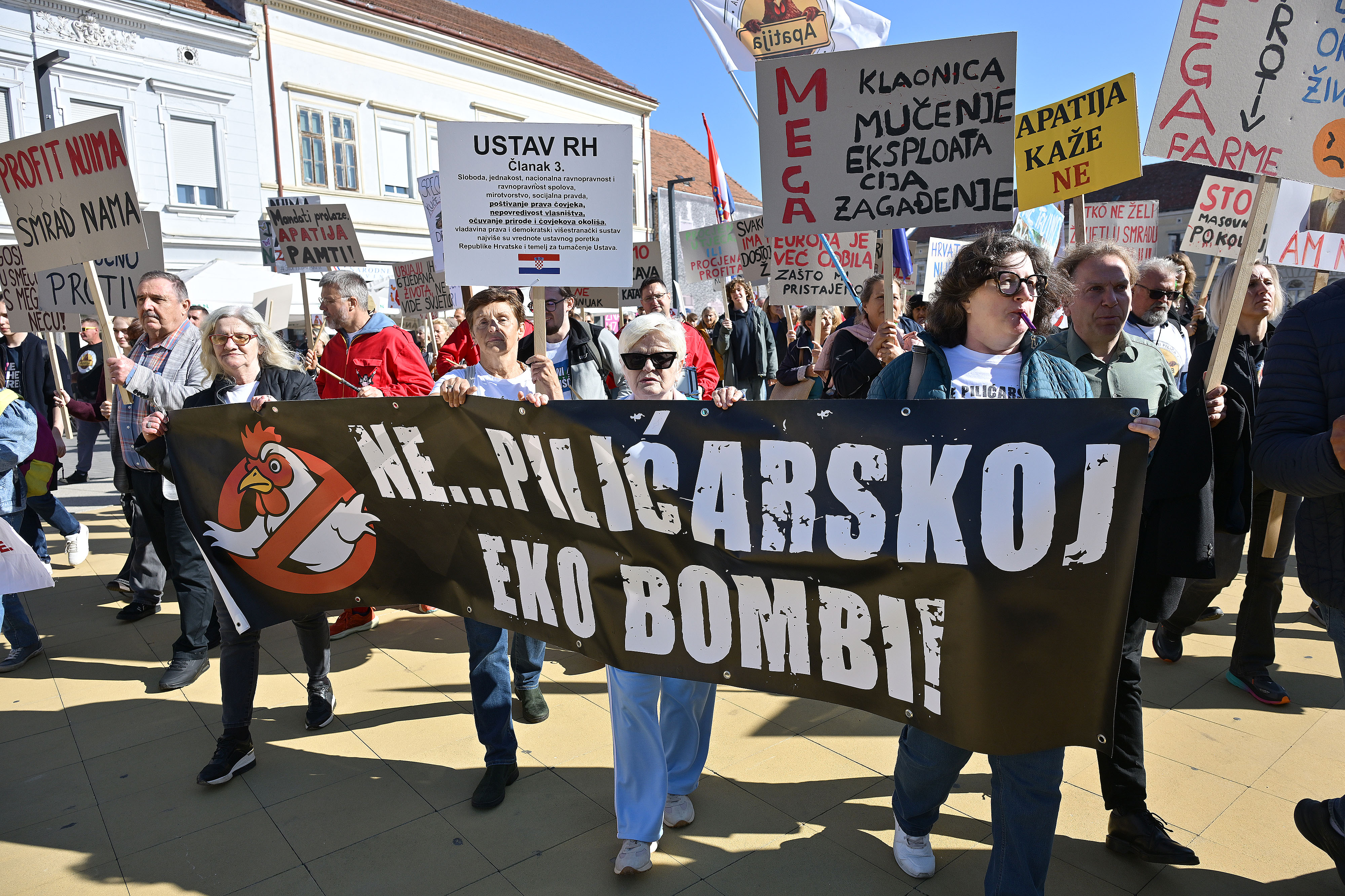17.10.2026., Koprivnica- Prosvjedni mars protiv megafarme pilica Veliki Pazut. Photo: Vjeran Zganec Rogulja/PIXSELL
