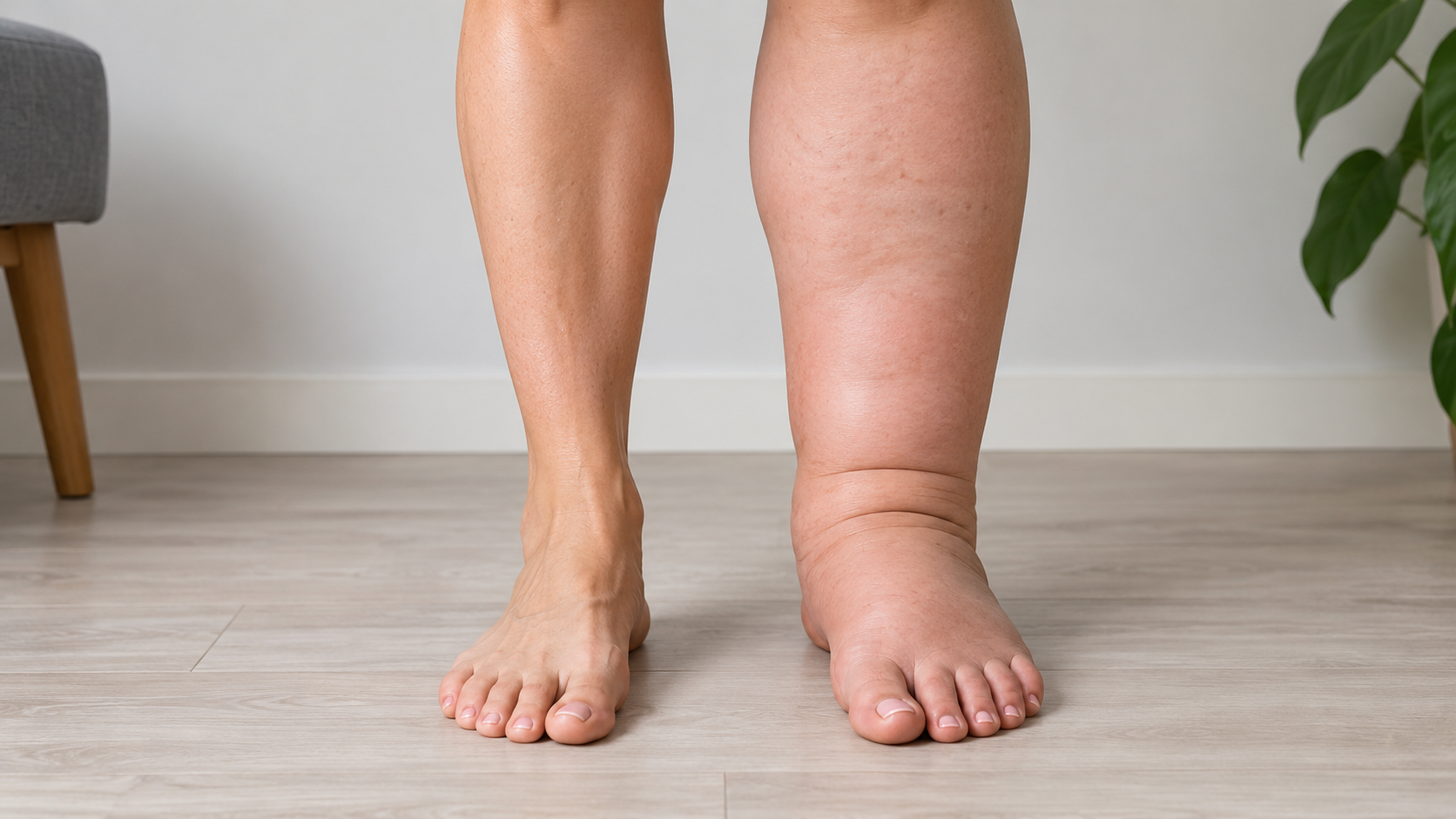 Normal and Swollen Leg Comparison