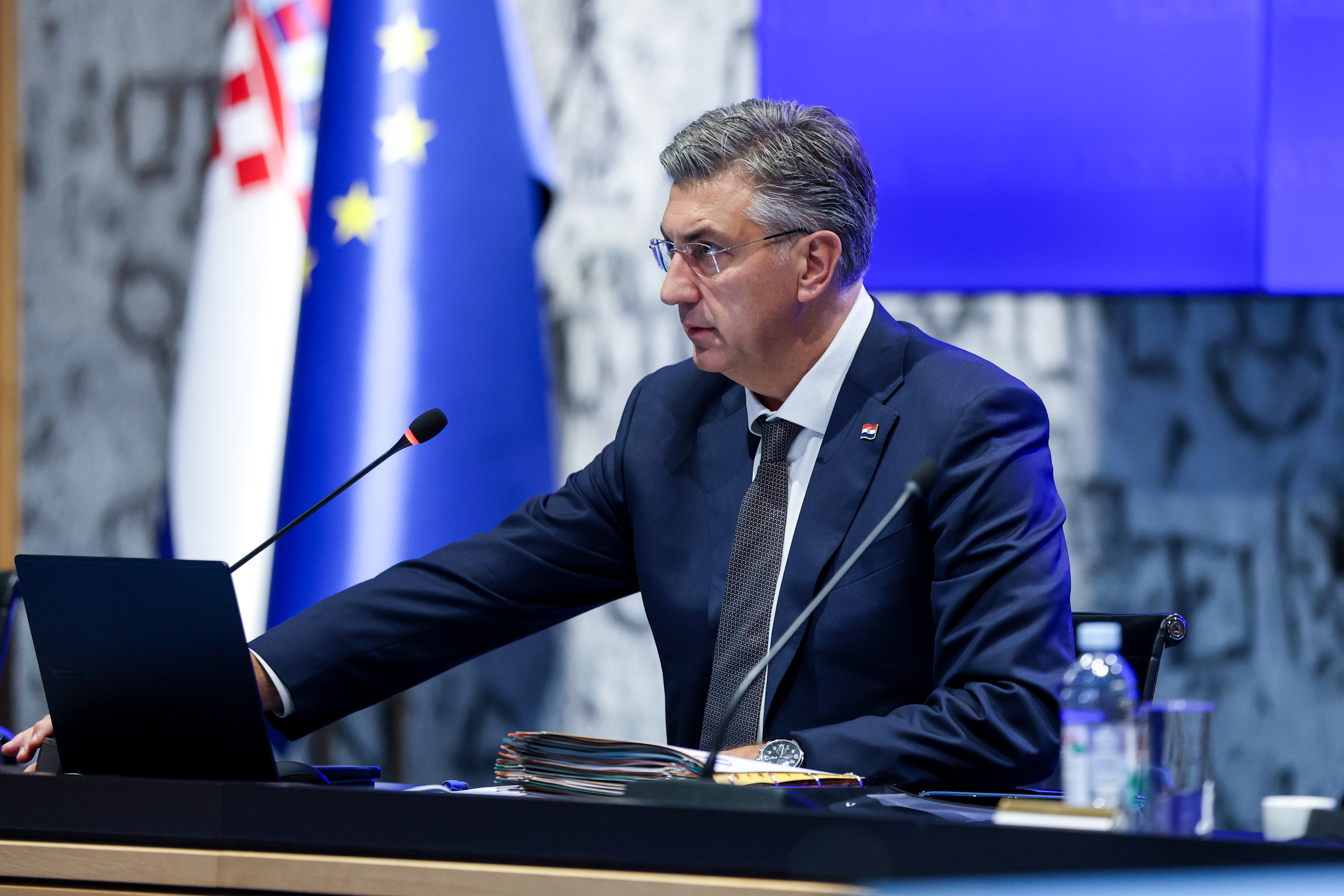 14.10.2026., Zagreb - Odrzana 214. sjednica Vlade RH u Nacionalnoj i sveucilisnoj knjiznici.predsjednik Vlade RH Andrej Plenkovic Photo: Igor Kralj/PIXSELL