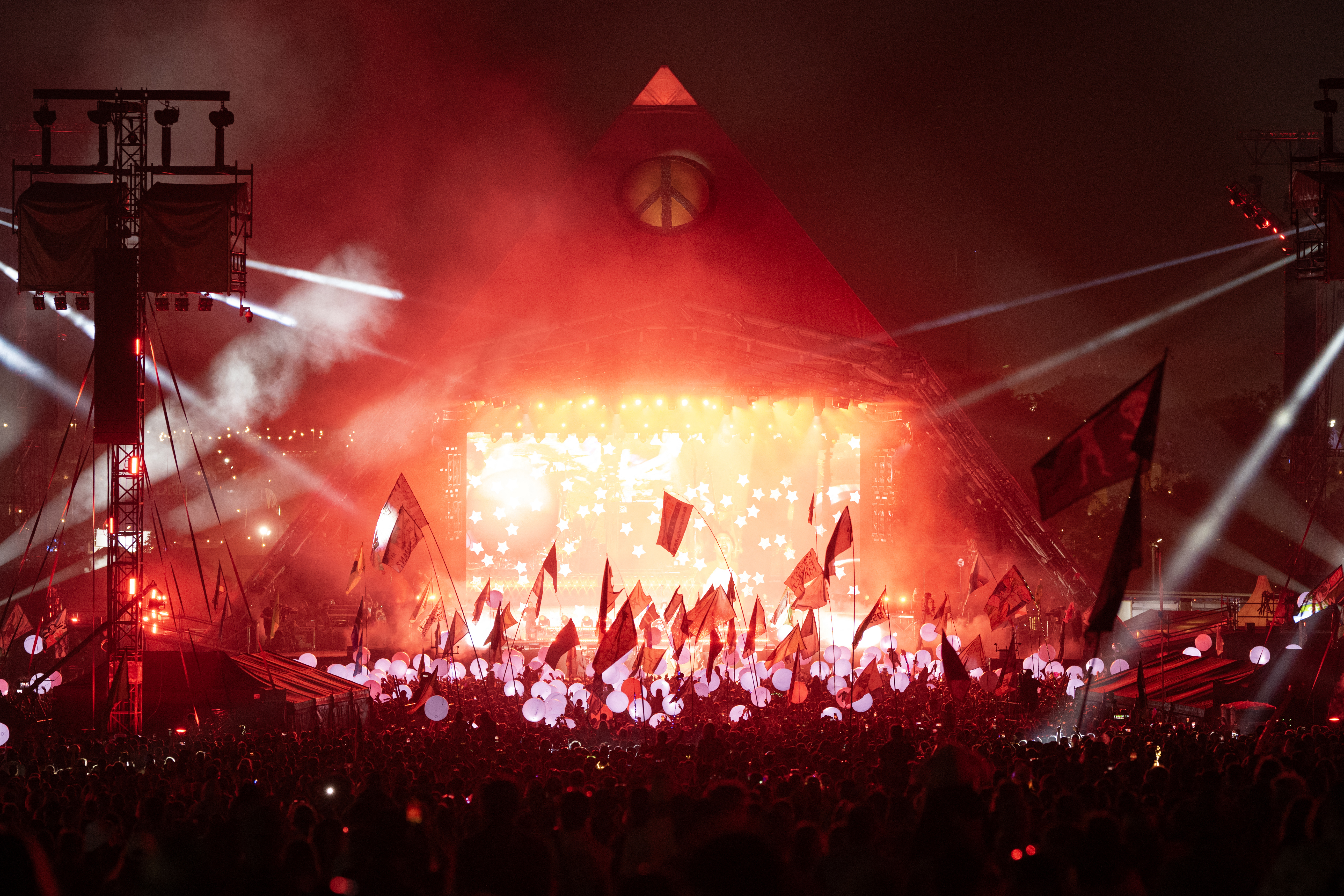 US singer Olivia Rodrigo performs on the Pyramid Stage on the final day of the Glastonbury festival at Worthy Farm in the village of Pilton in Somerset, south-west England, on June 29, 2025.