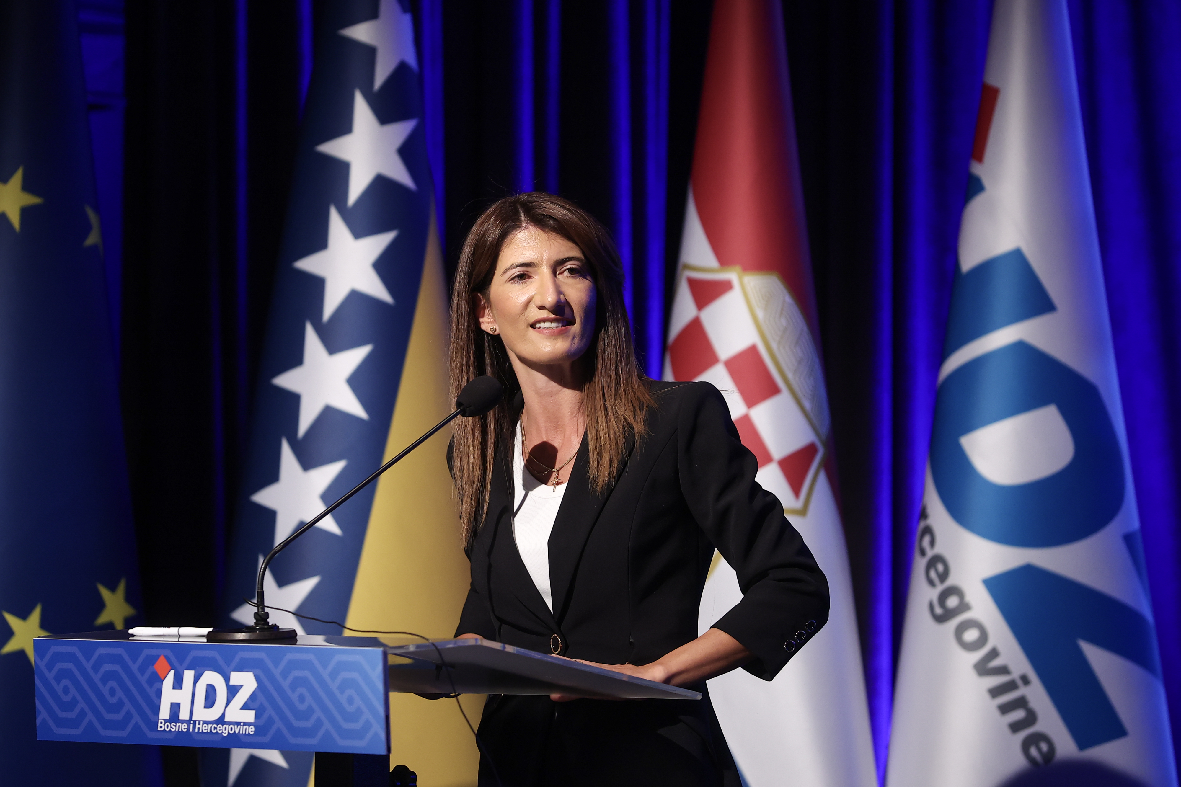 Predizborni skup HDZ BiH na kojem se obratila i njihova kandidatkinja za clana Predsjednistva BiH Darijana Filipovic. Photo: Armin Durgut/PIXSELL