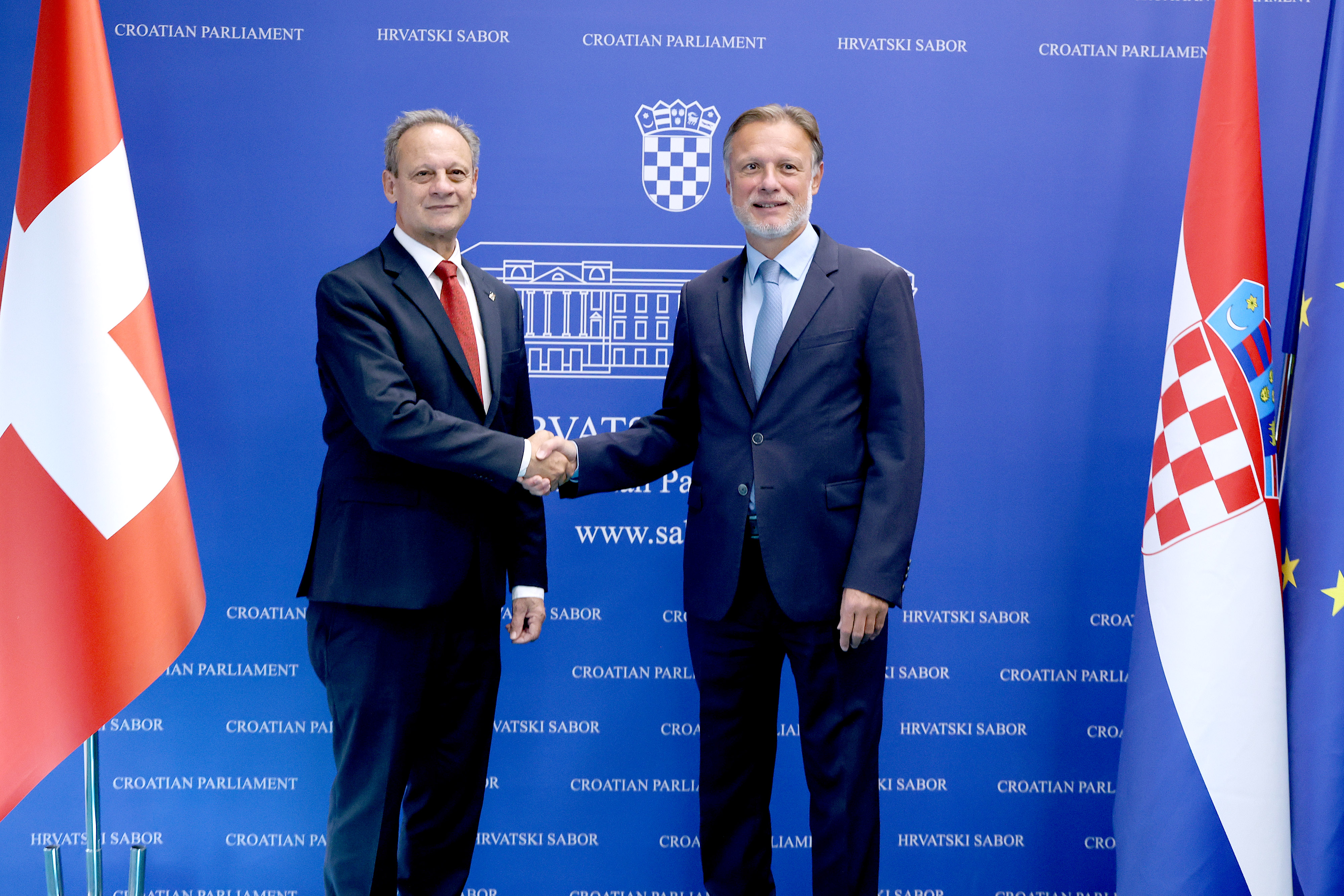 06.10.2026., Zagreb - Predsjednik Hrvatskoga sabora Gordan Jandrokovic primio je danas predsjednika Vijeca drzava Savezne skupstine Svicarske Konfederacije Stefana Englera koji boravi u radnom posjetu Republici Hrvatskoj. Photo: Patrik Macek/PIXSELL