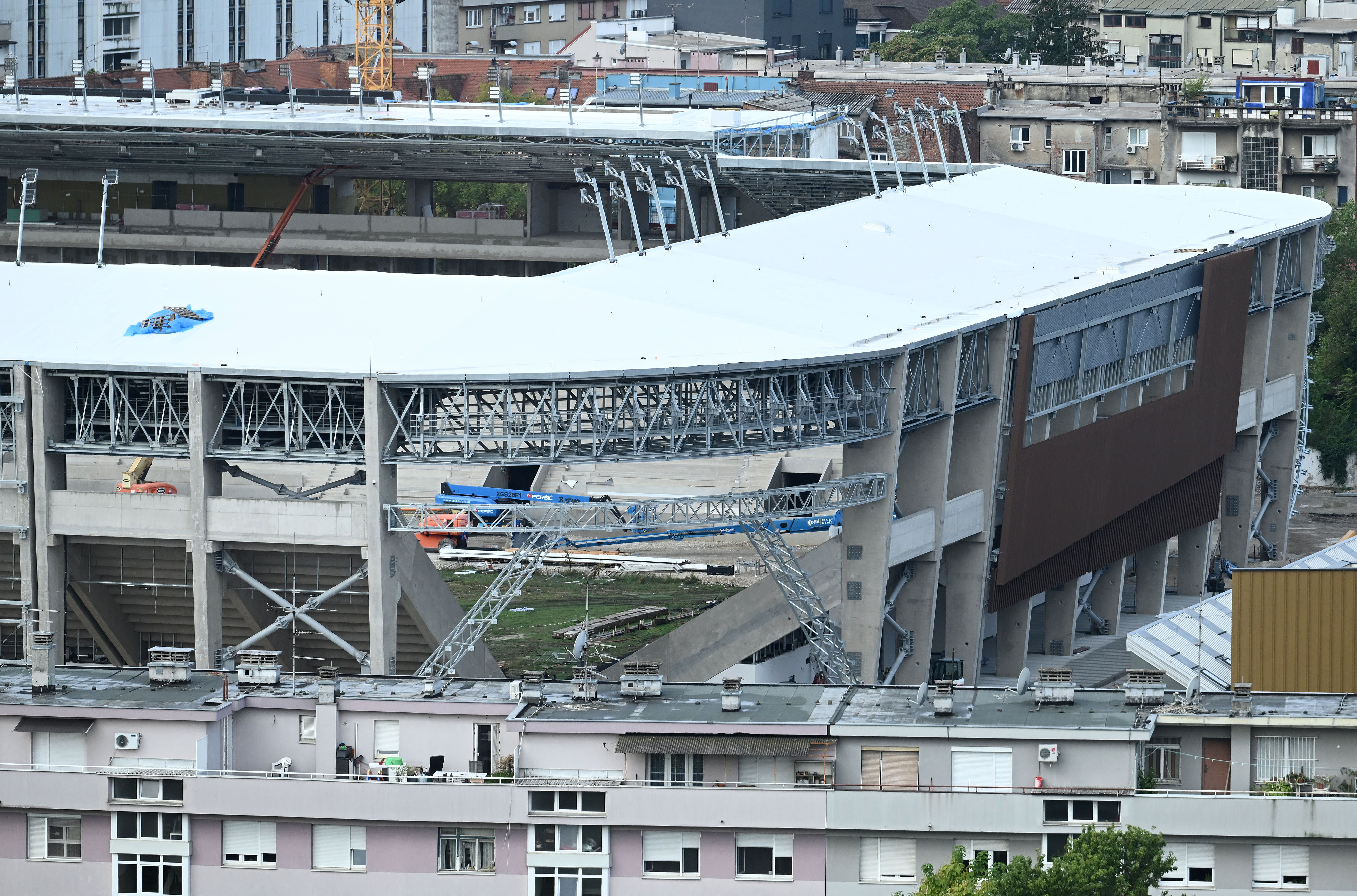 Radovi na izgradnji stadiona u Kranjcevicevoj ulici ne idu prema planu te se zavrsetak ocekuje u 2027 godini. Photo: Marko Lukunic/PIXSELL