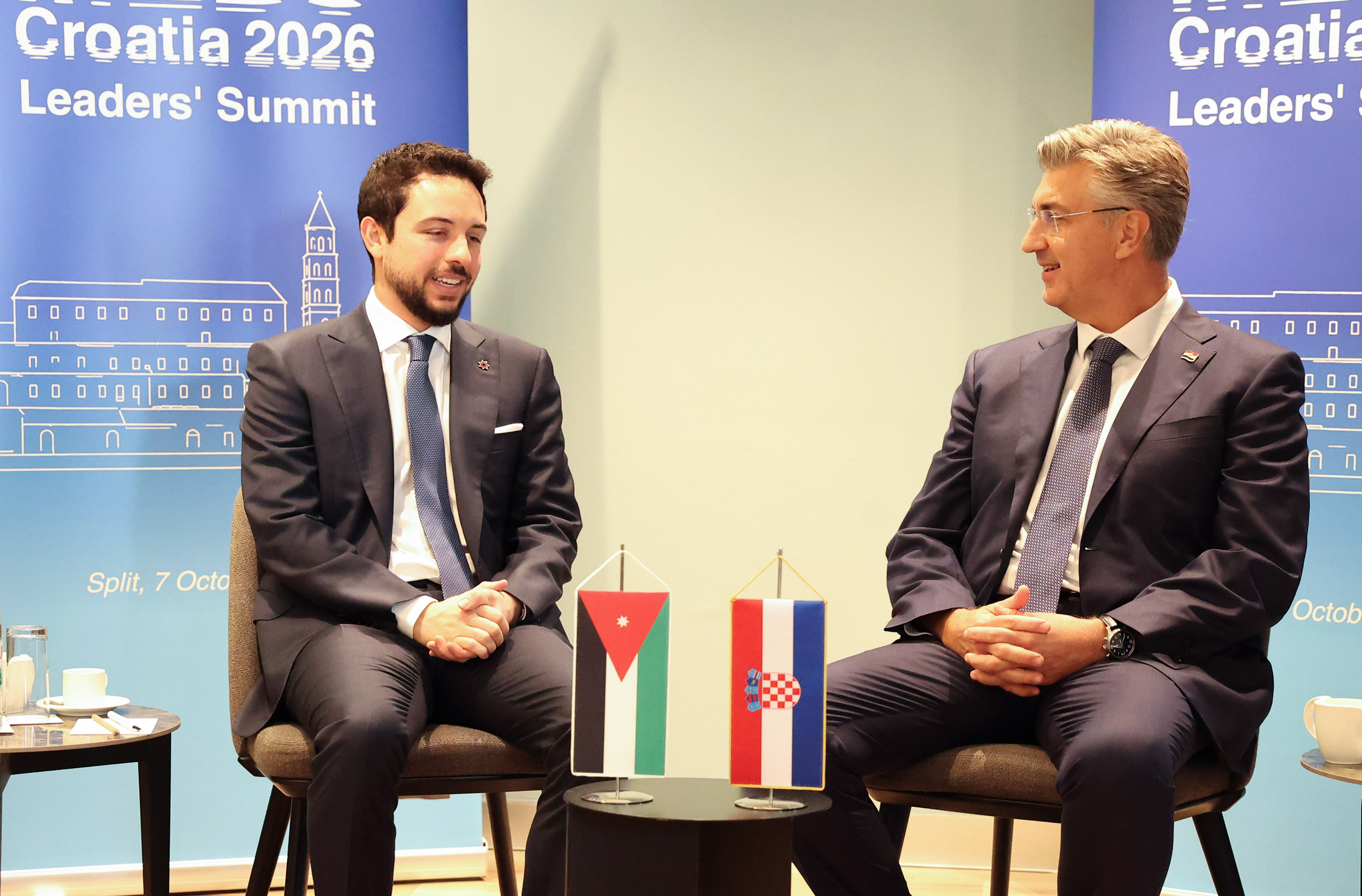 06.10.2025., Split - Bilateralni susret predsjednika Vlade Andreja Plenkovica s prijestolonasljednikom Hasemitske Kraljevine Jordan Al Husseinom bin Abdullahom II. Photo: Ivana Ivanovic/PIXSELL
